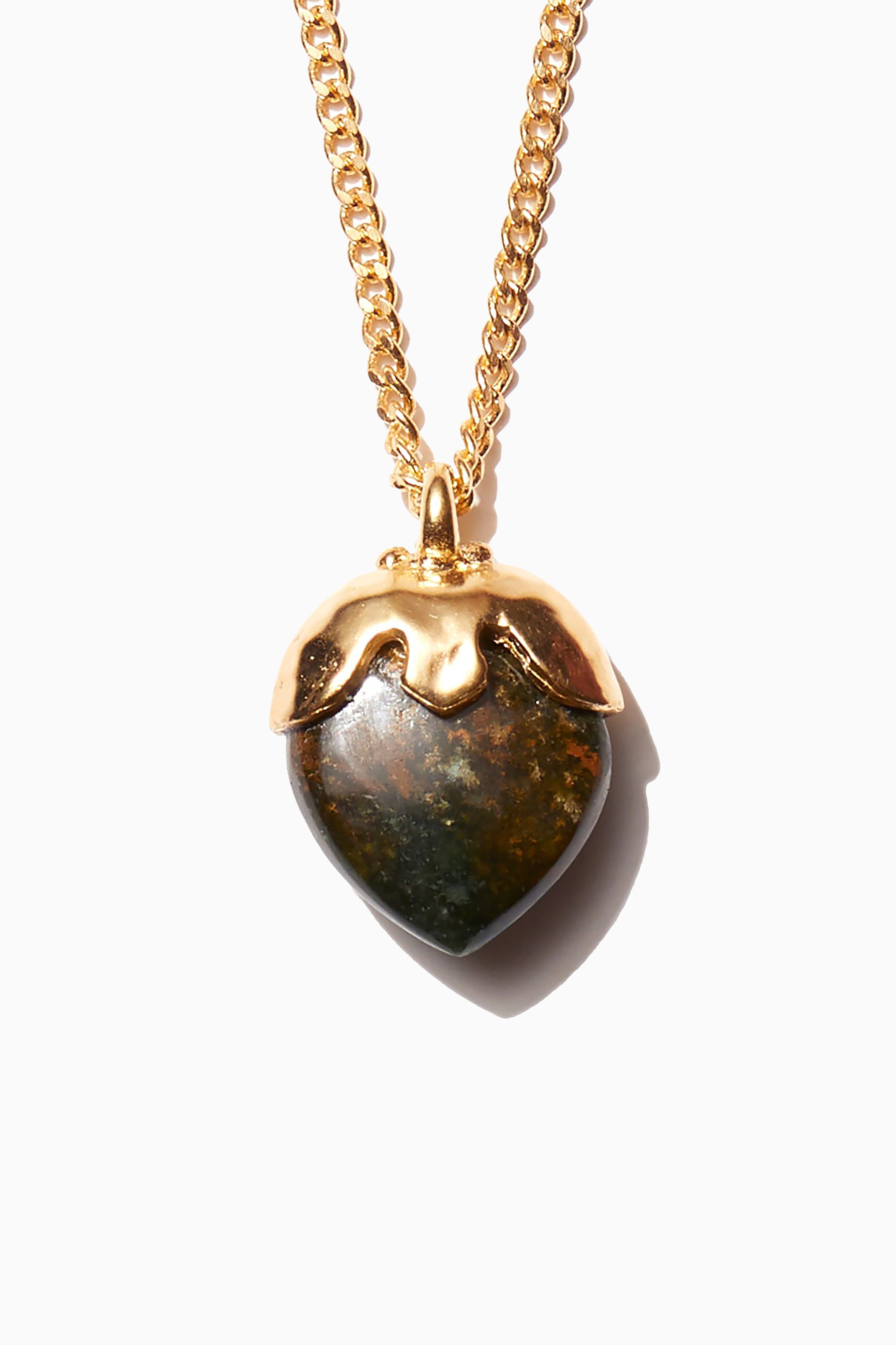 Alexis Necklace - Gold with Green