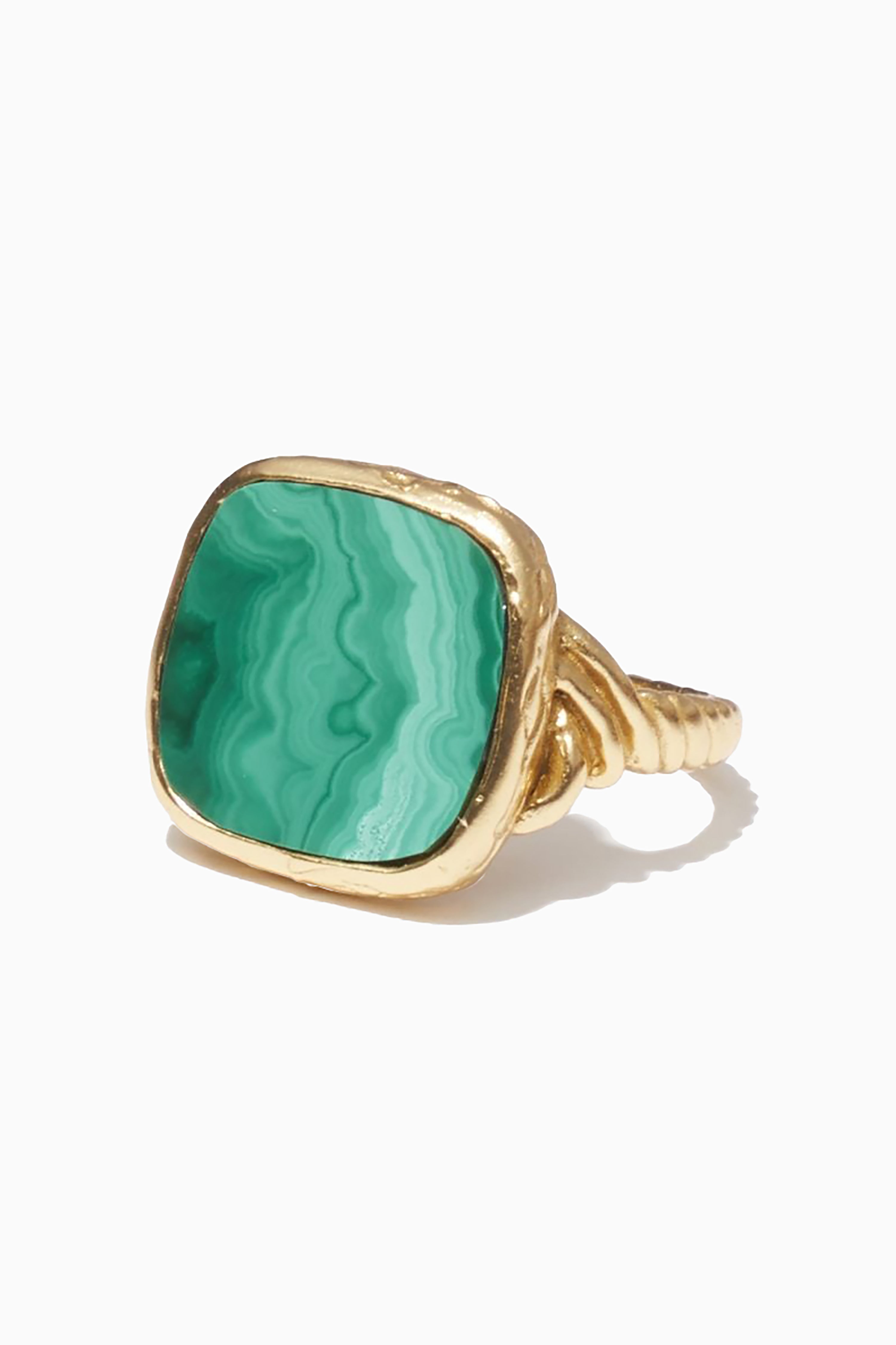 Delphine Ring - Gold with Green