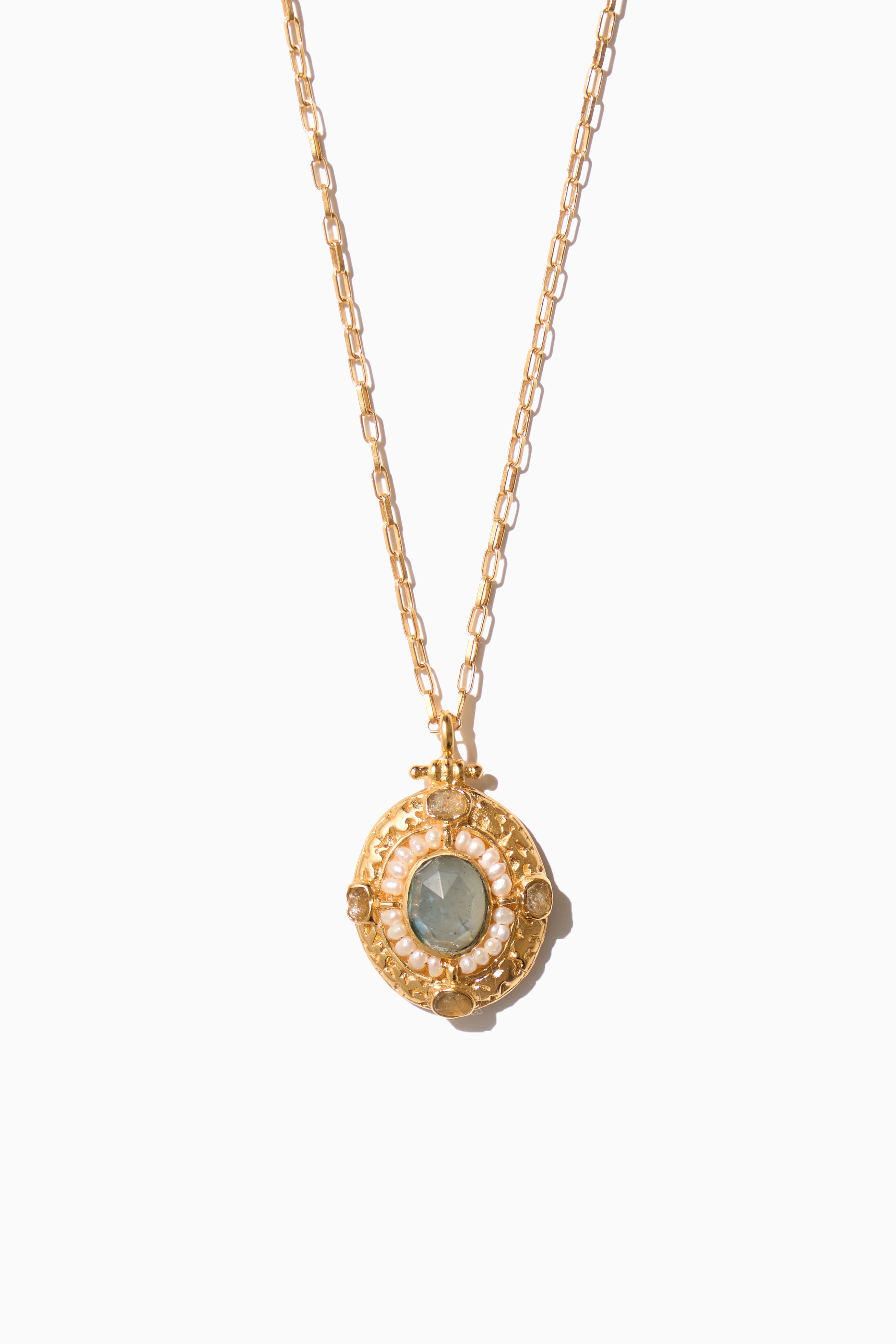 Deveraux Necklace - Gold with Labradorite