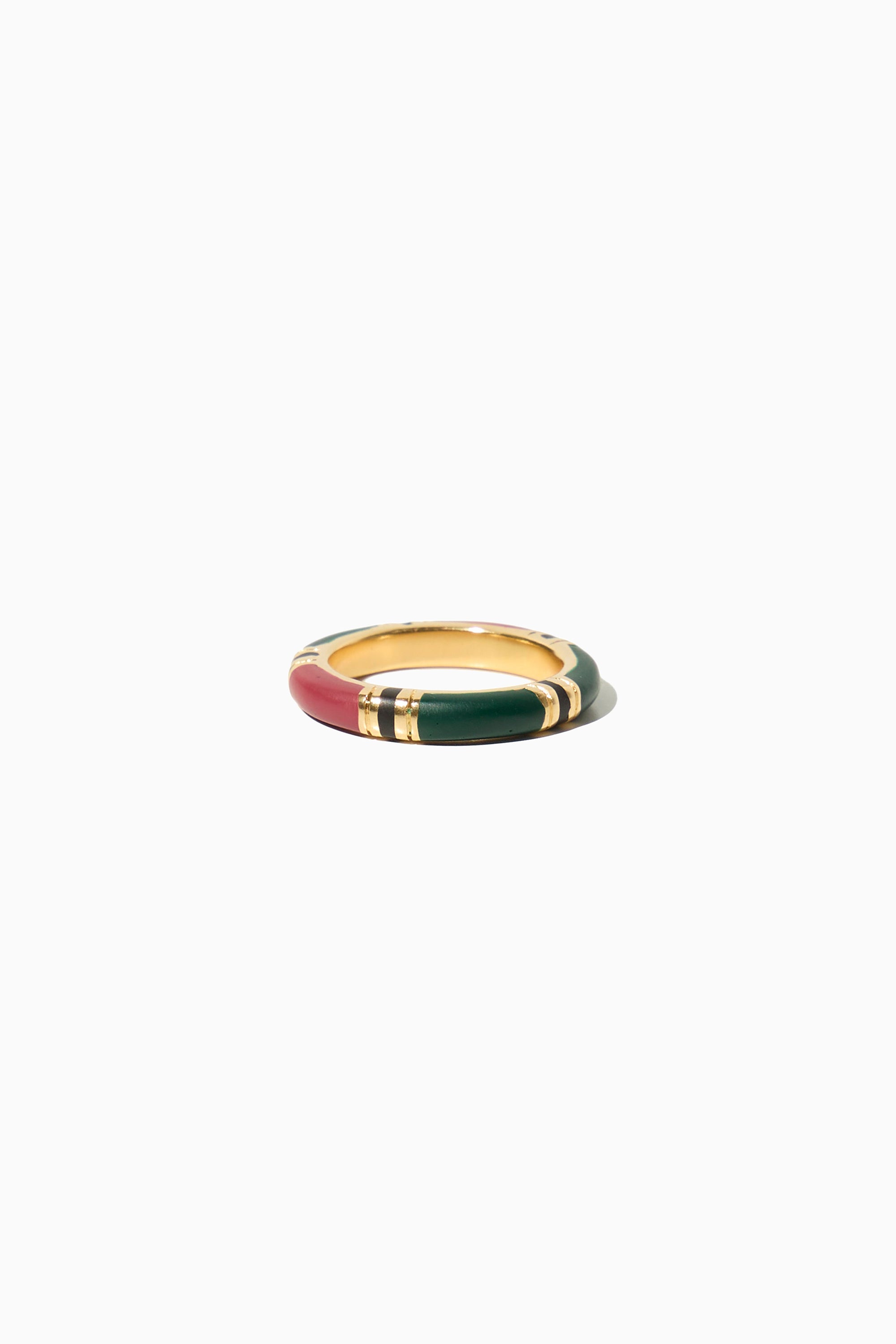 Ivy Ring - Gold w/ Bordeaux & Green
