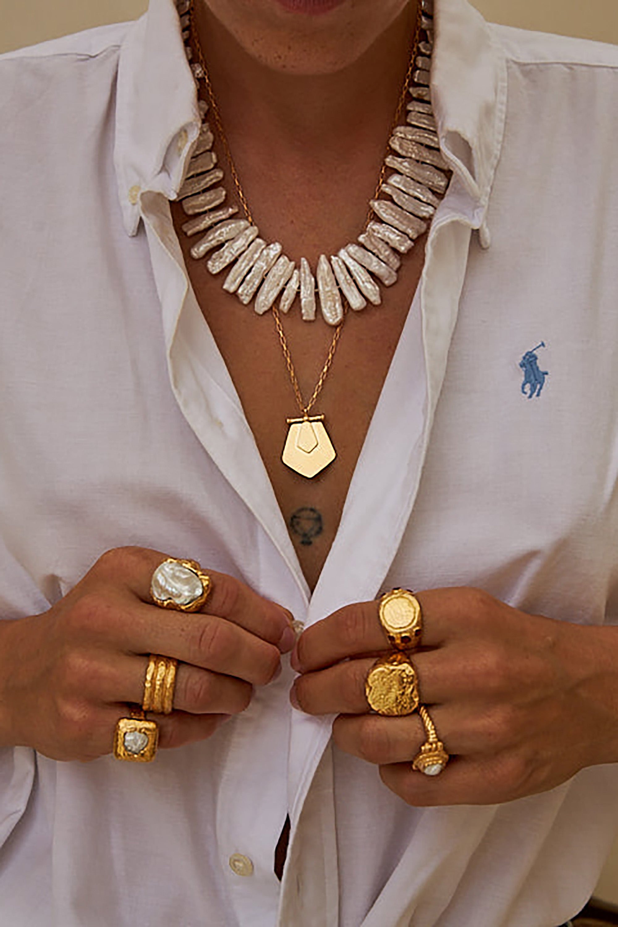 John Ring - Gold with Coral