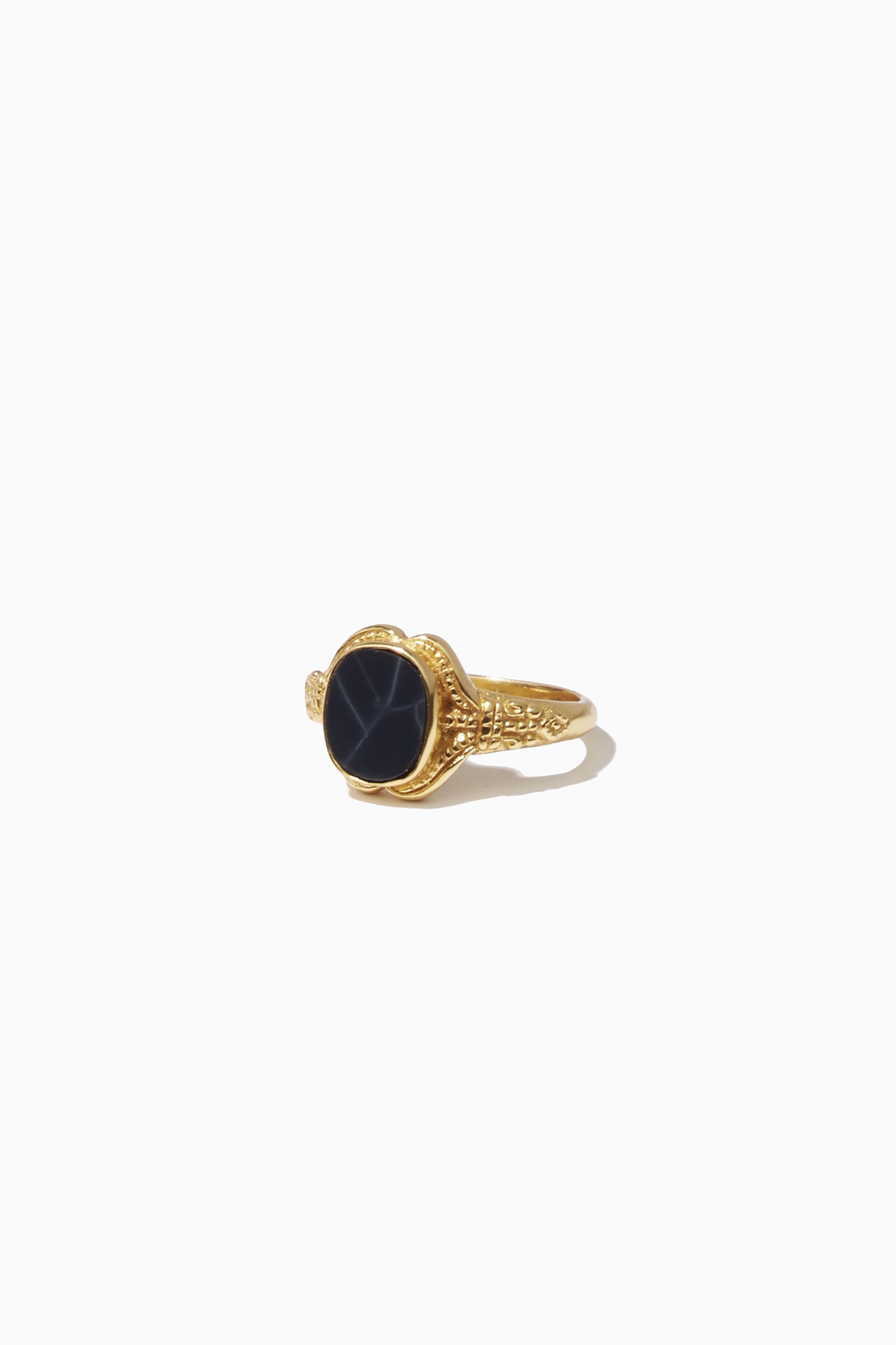 Laisser Ring - Gold with Black