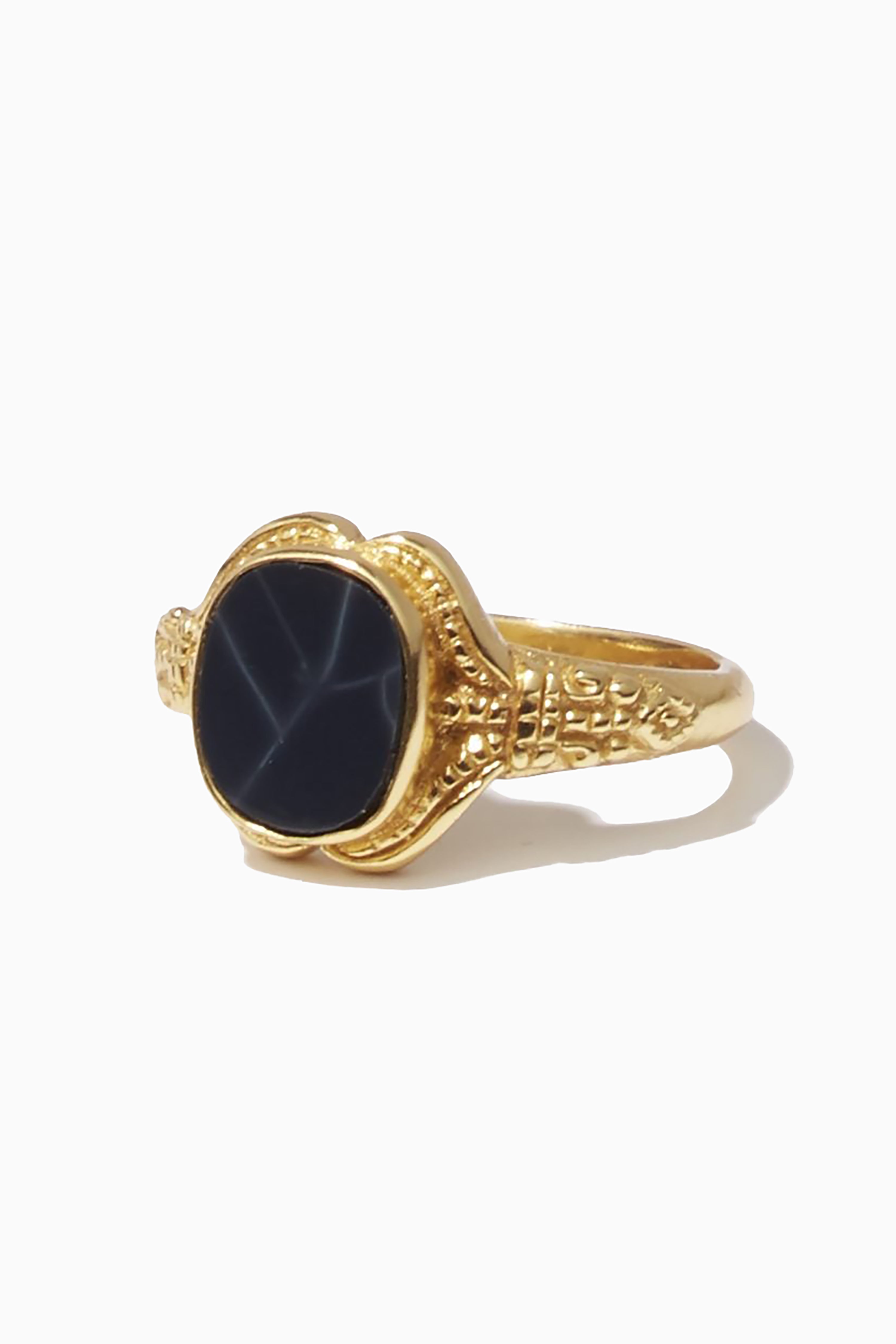 Laisser Ring - Gold with Black