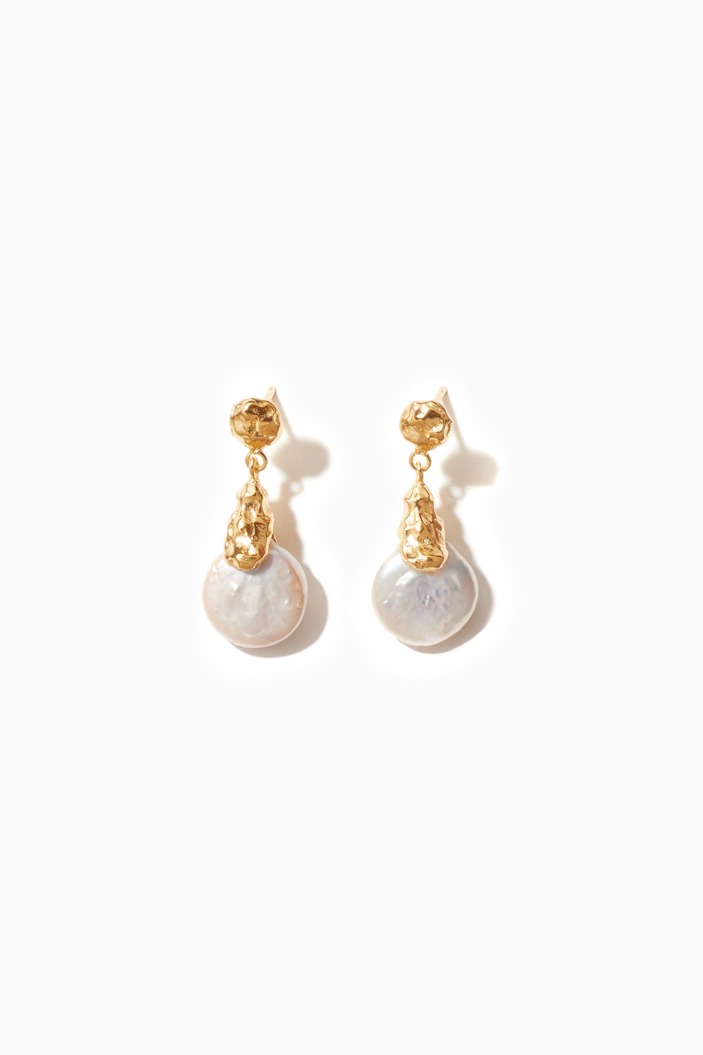 Magnolia Earrings - Gold with Pearl