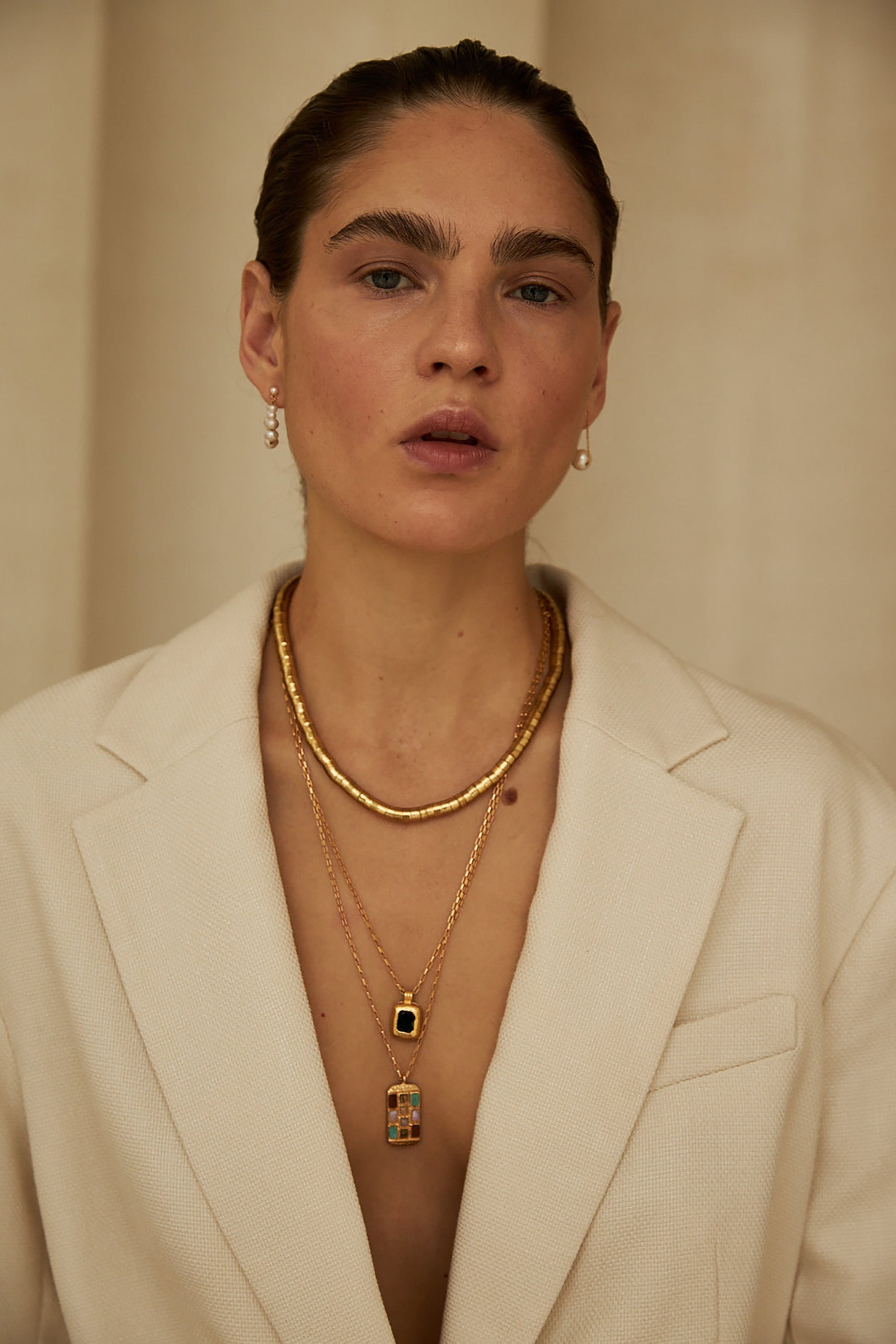 Paloma Necklace - Gold w/ Malachite