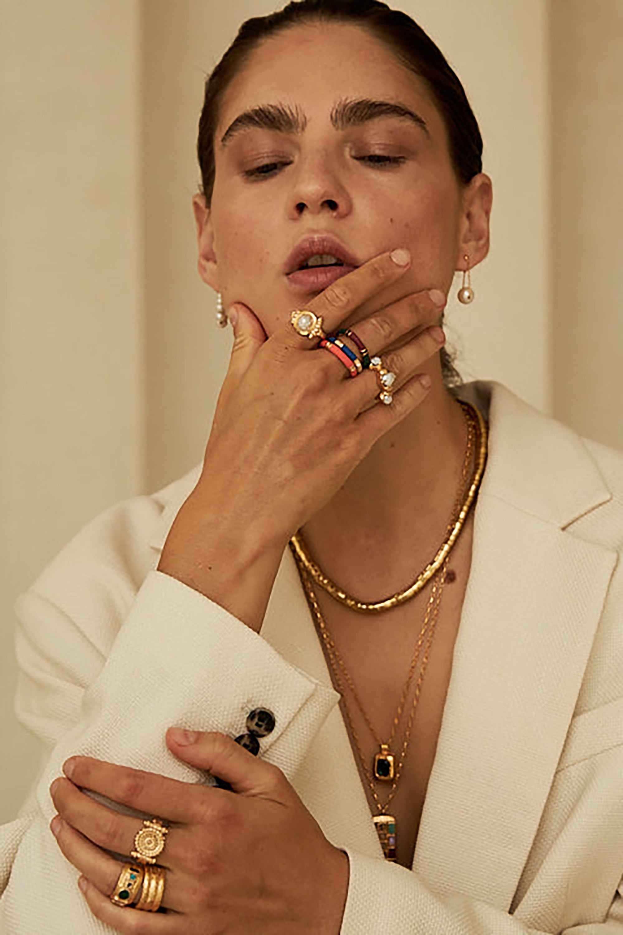 Paloma Necklace - Gold w/ Malachite
