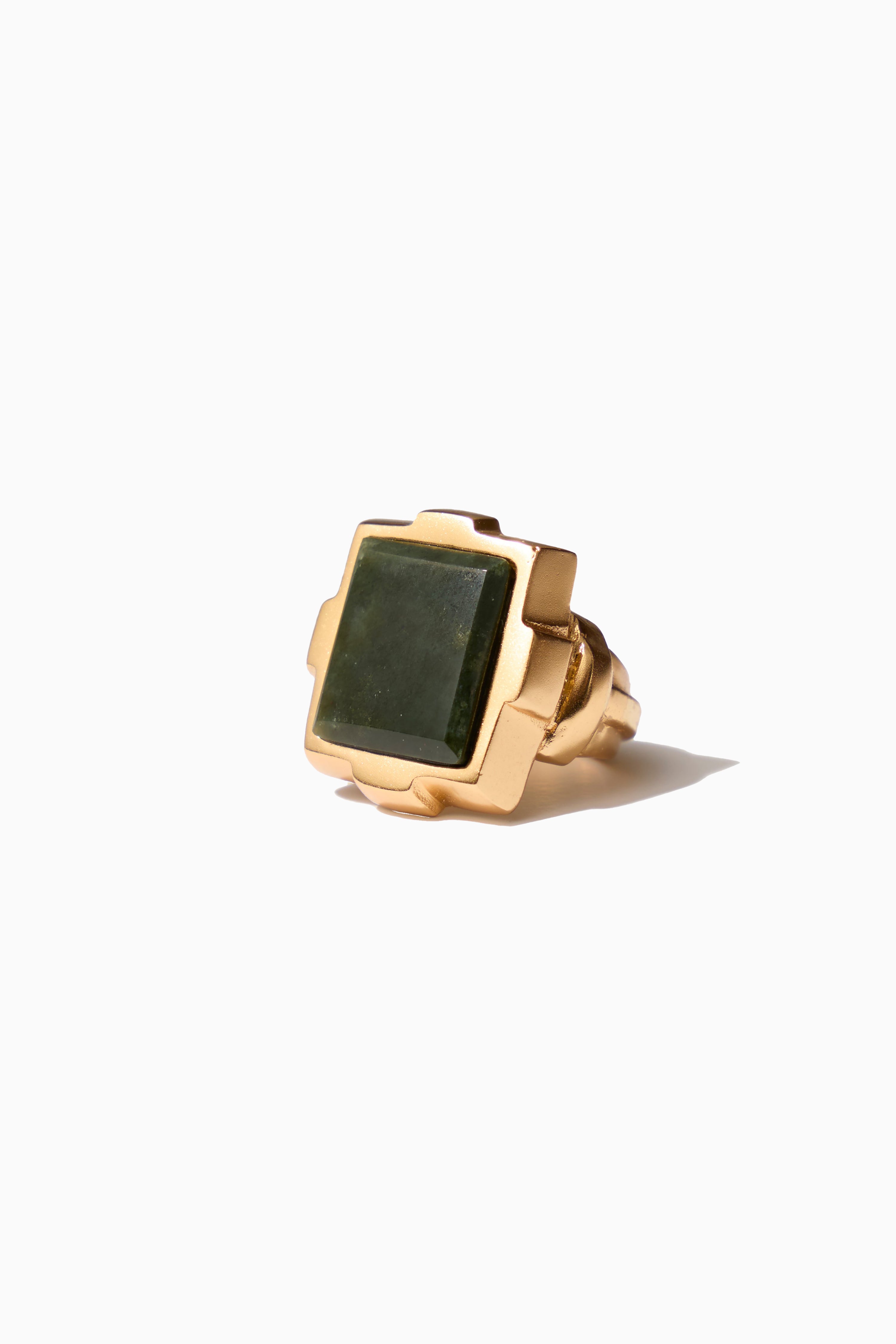 Romina Ring - Gold with Dark Green