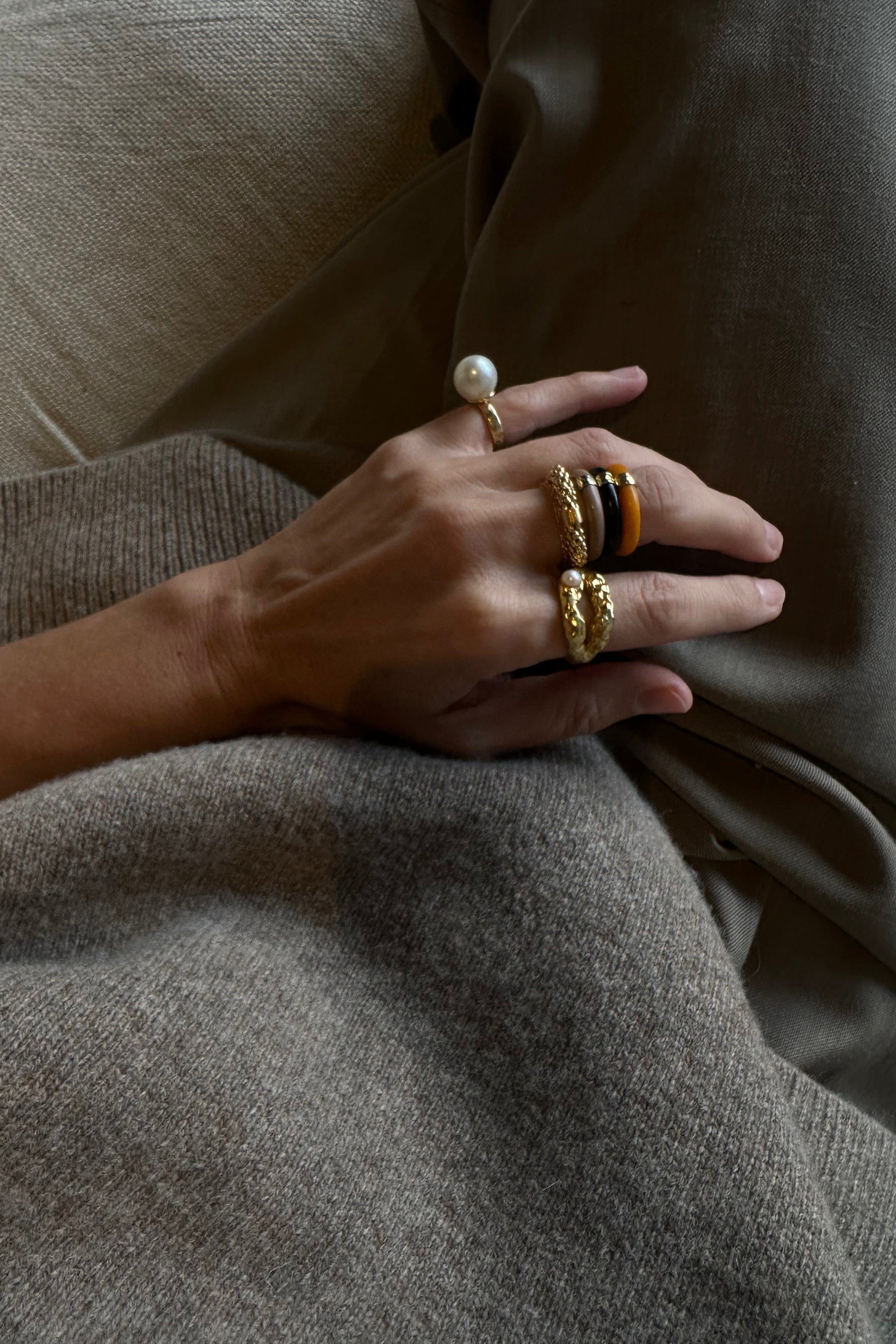 Skylar Ring - Black with Gold