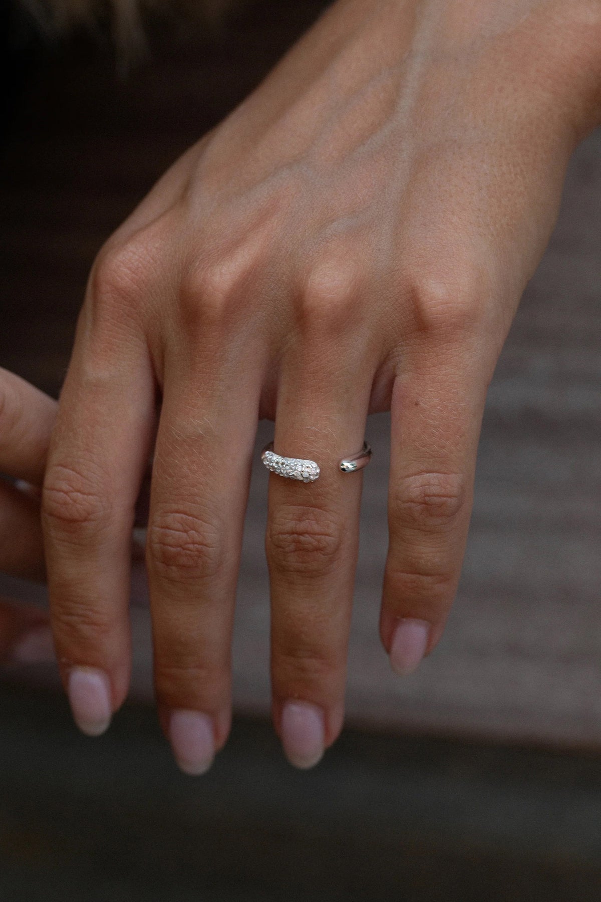 Adjustable Pavé Ring - Silver
