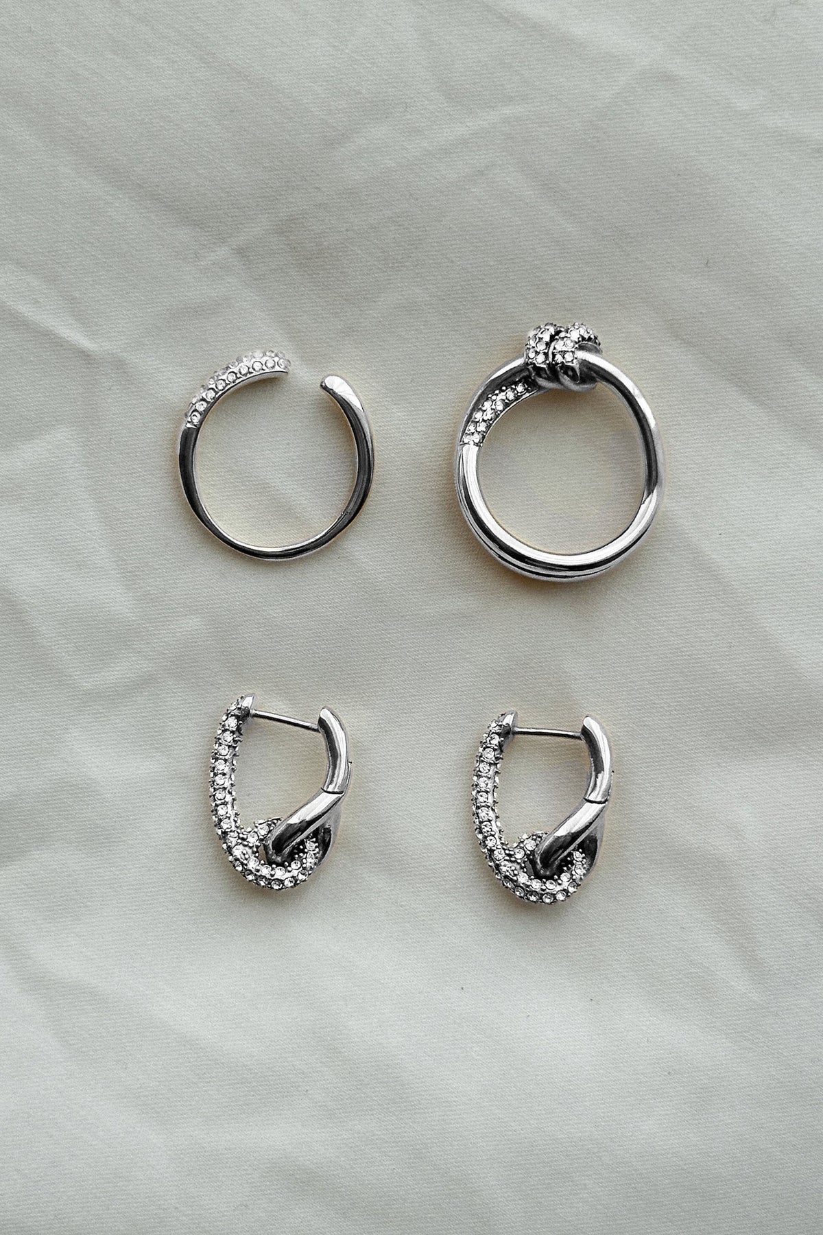 Adjustable Pavé Ring - Silver