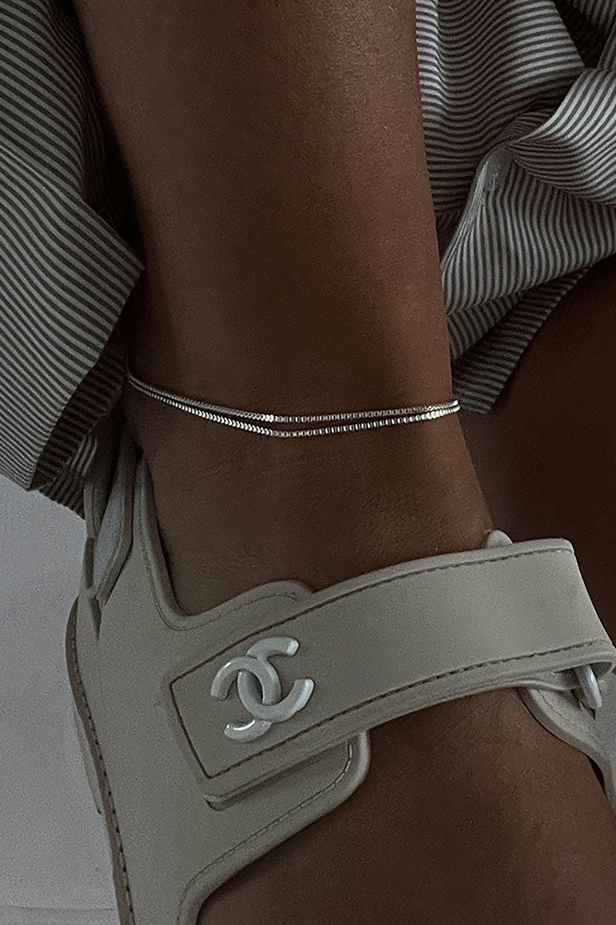 Box Chain Anklet - Silver
