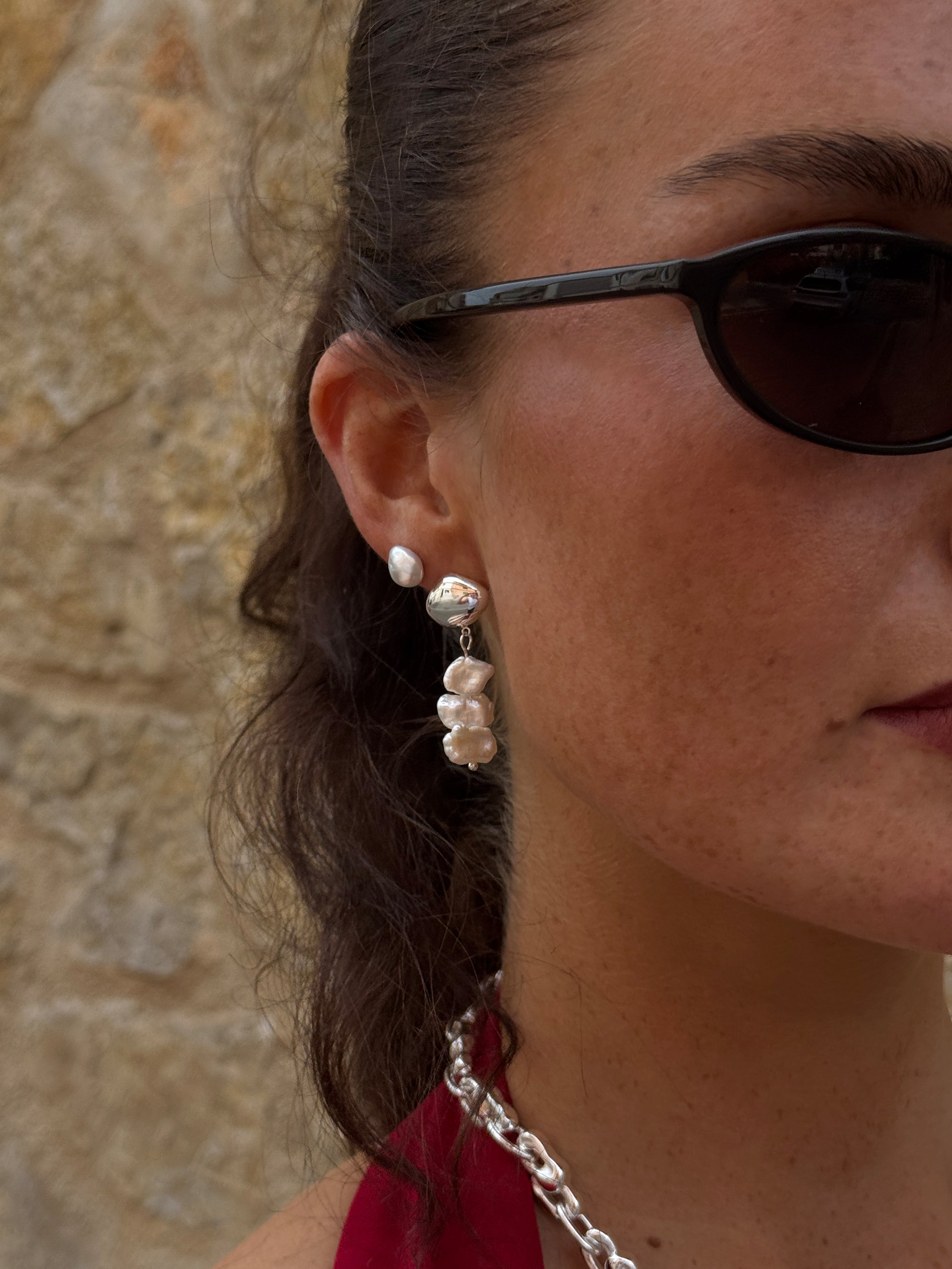 Freshwater Pearl Studs - Gold