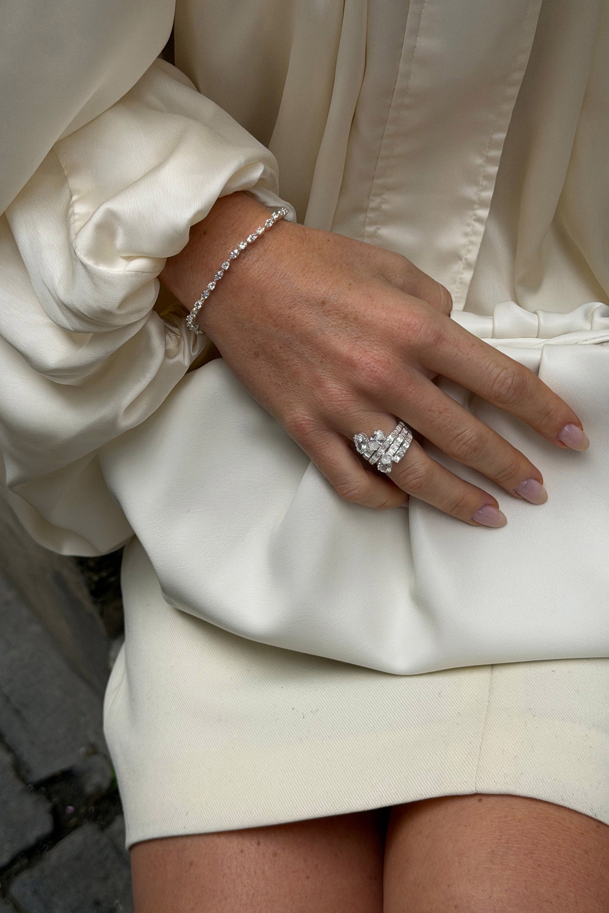 Marquise Tennis Bracelet - Silver