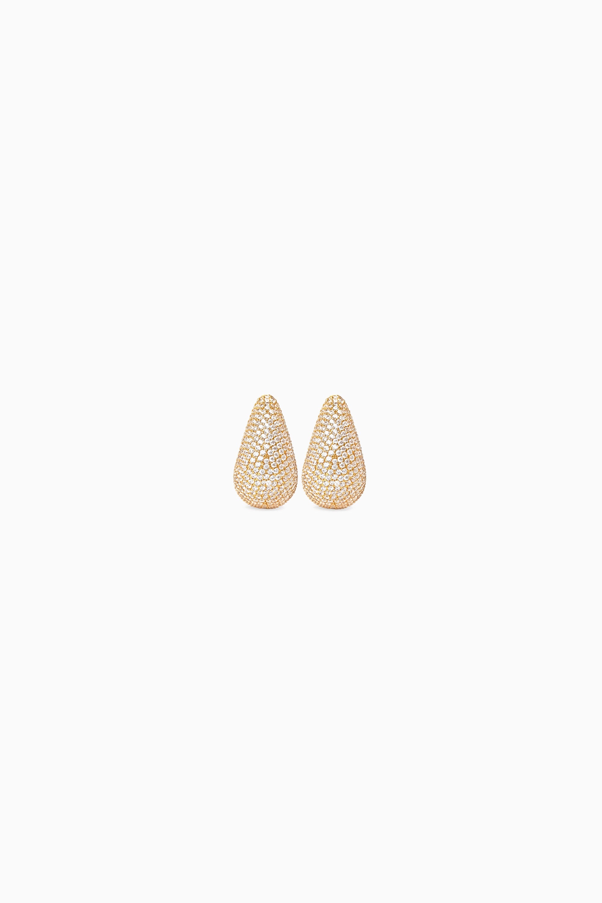 Mini Pavé Drop Earrings - Gold