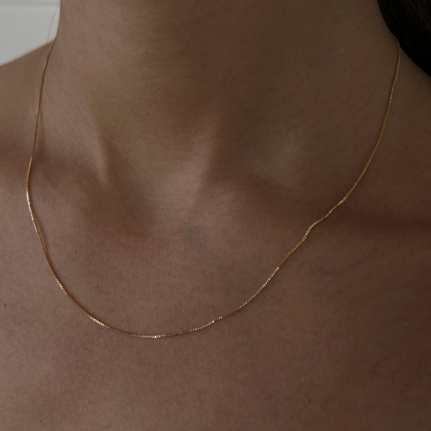 Minimalistic Box Chain Necklace - Gold