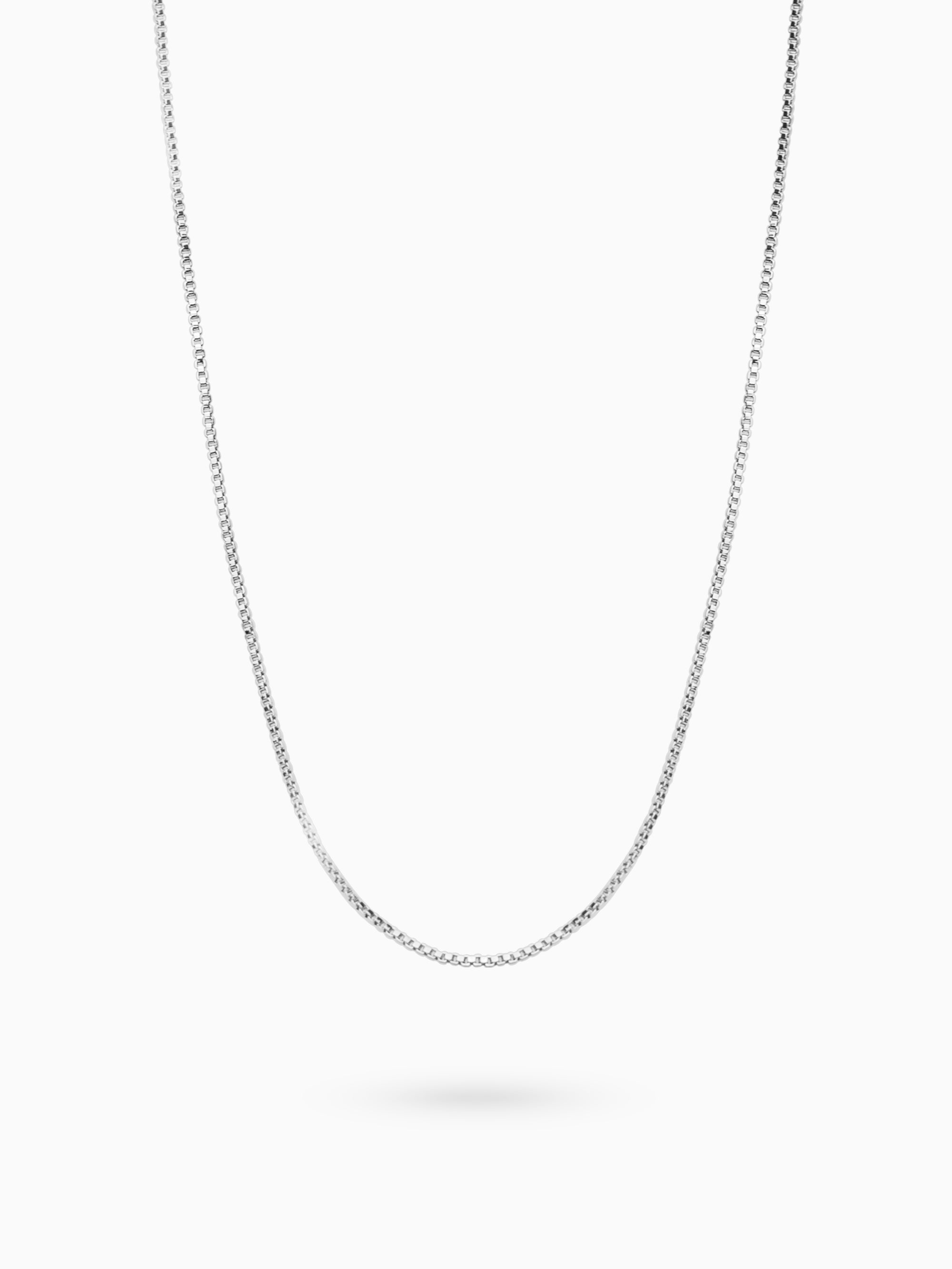 Minimalistic Box Chain Necklace - Silver