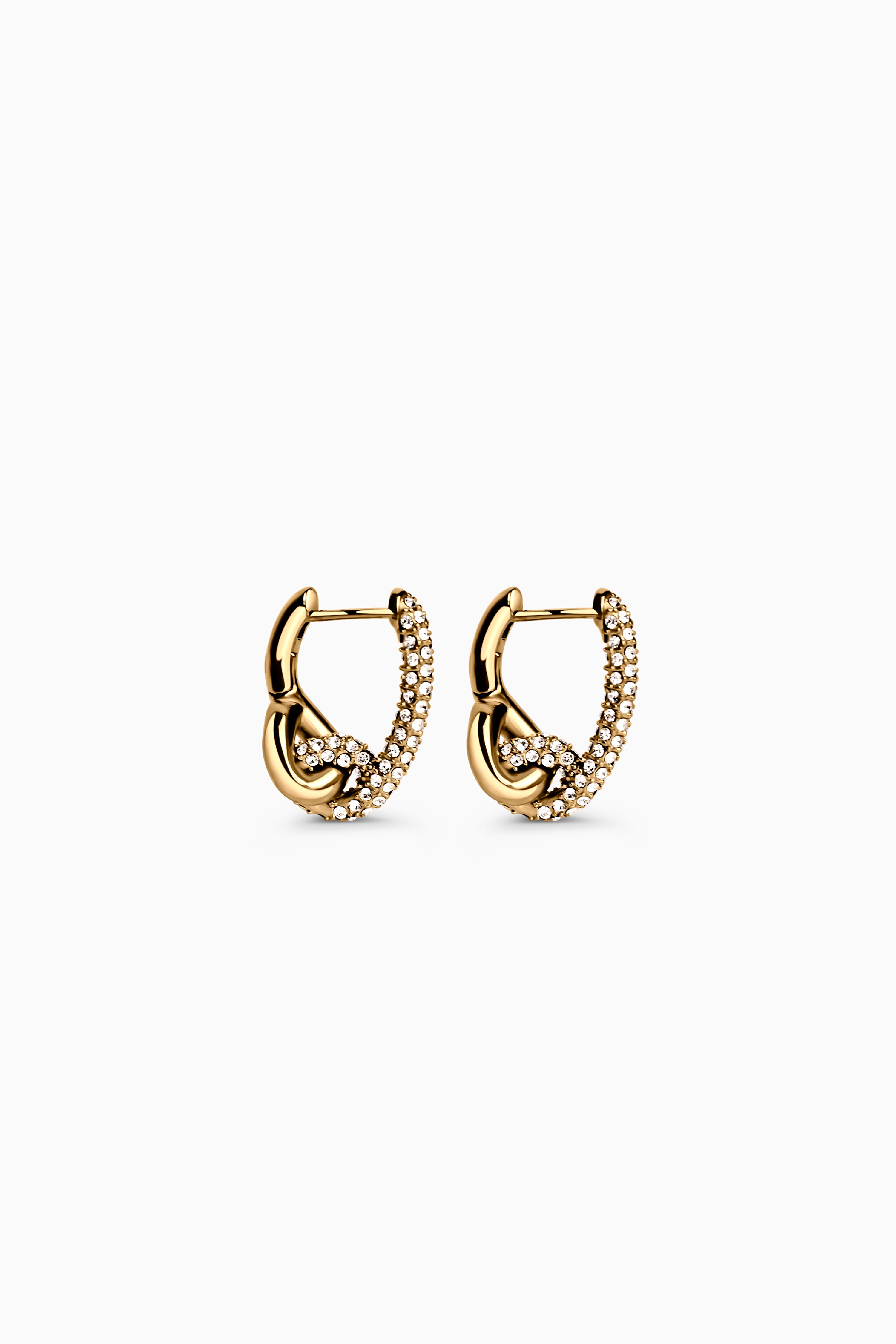 Pavé Knot Earrings - Gold