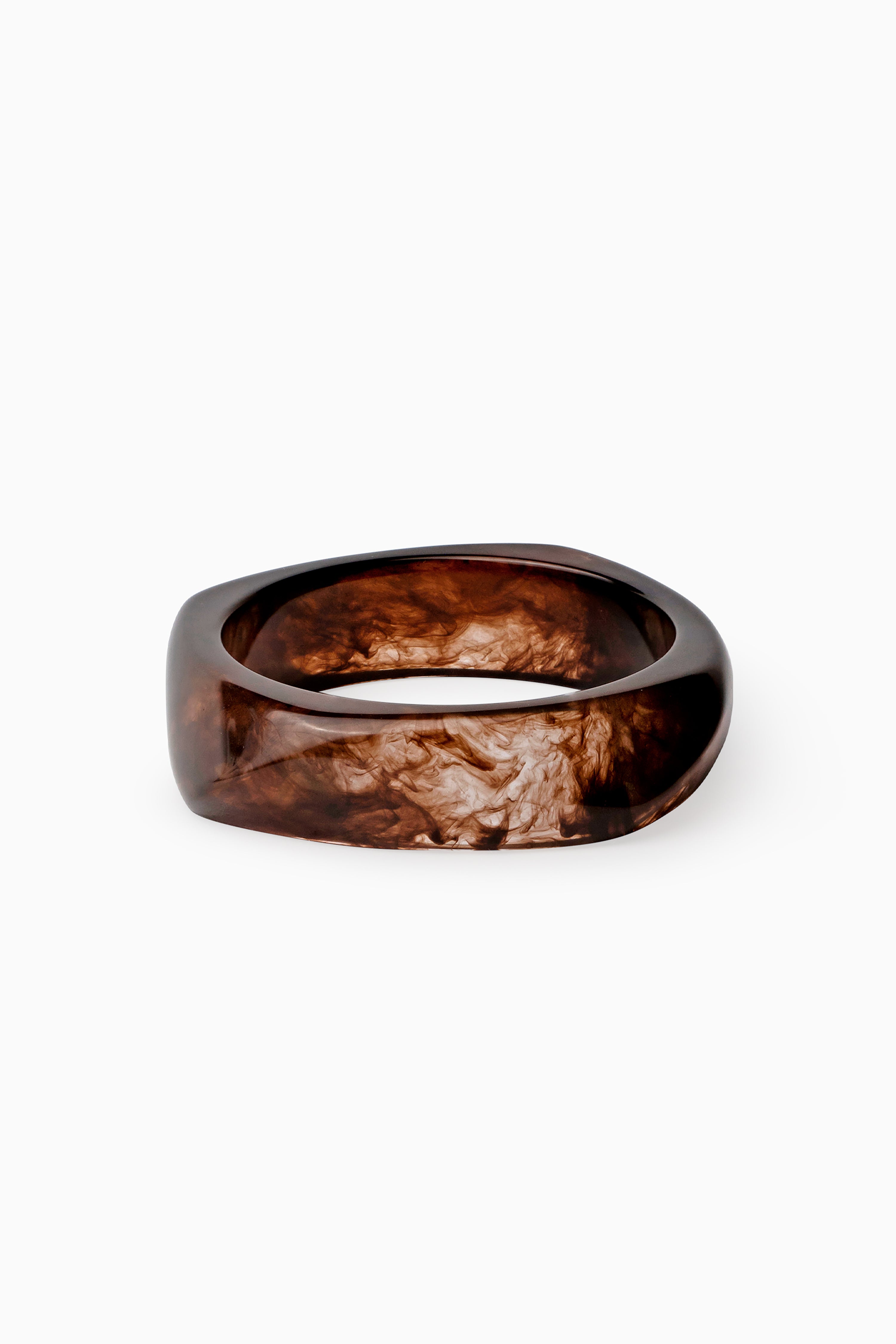 Resin Bangle Bracelet - Brown