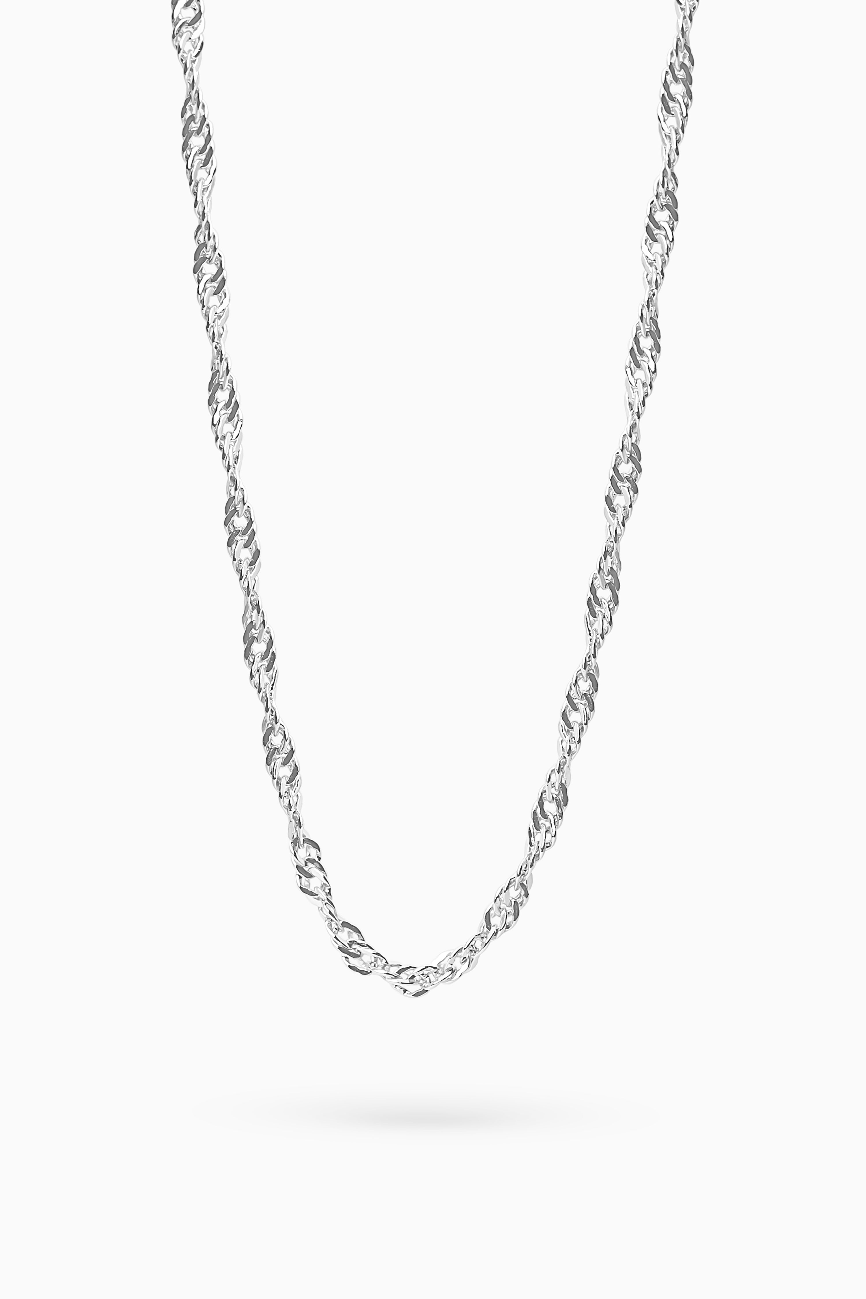 Twisted Rope Necklace - Silver