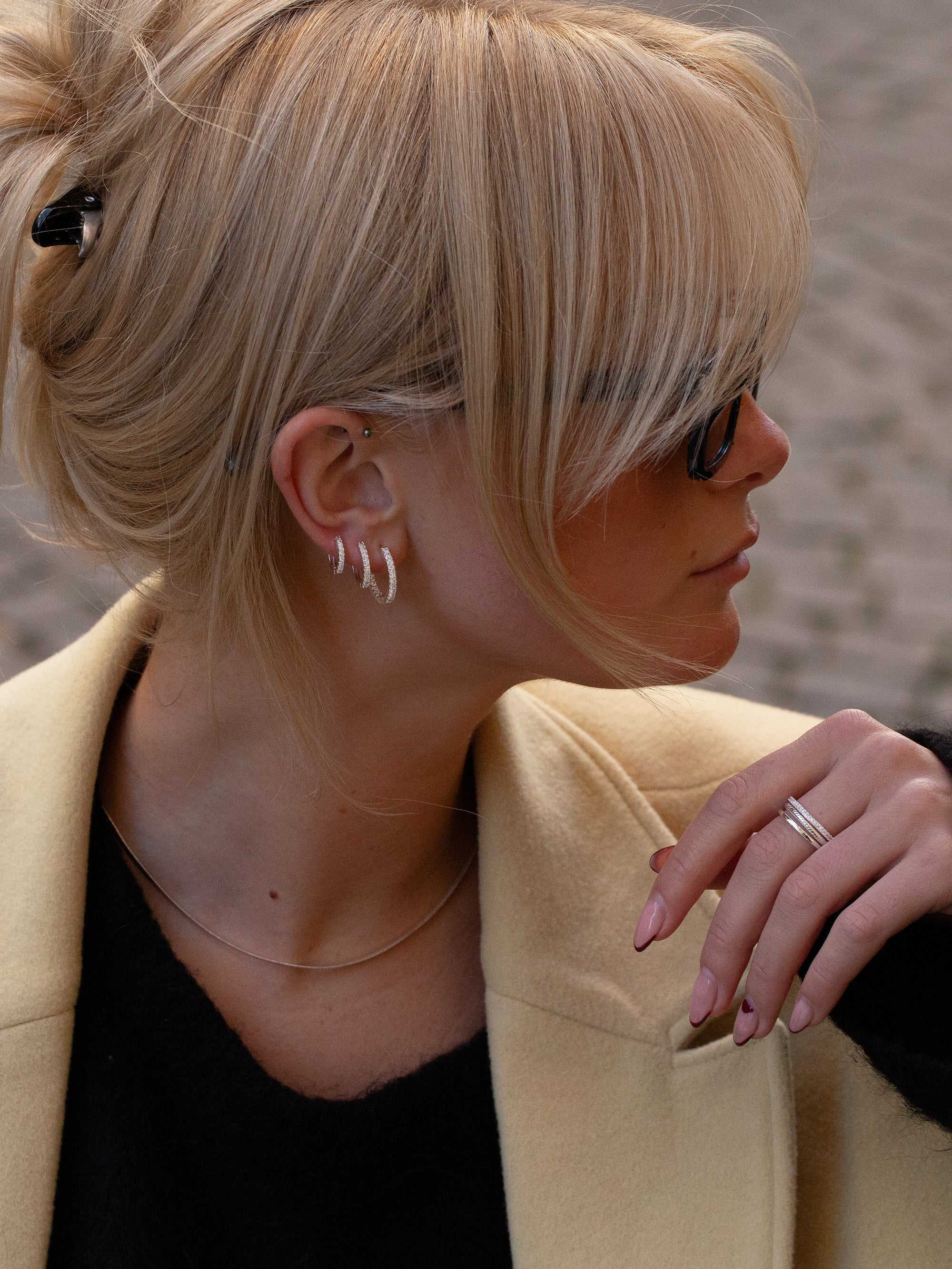 Zirconia Hoops - Silver (20 mm)