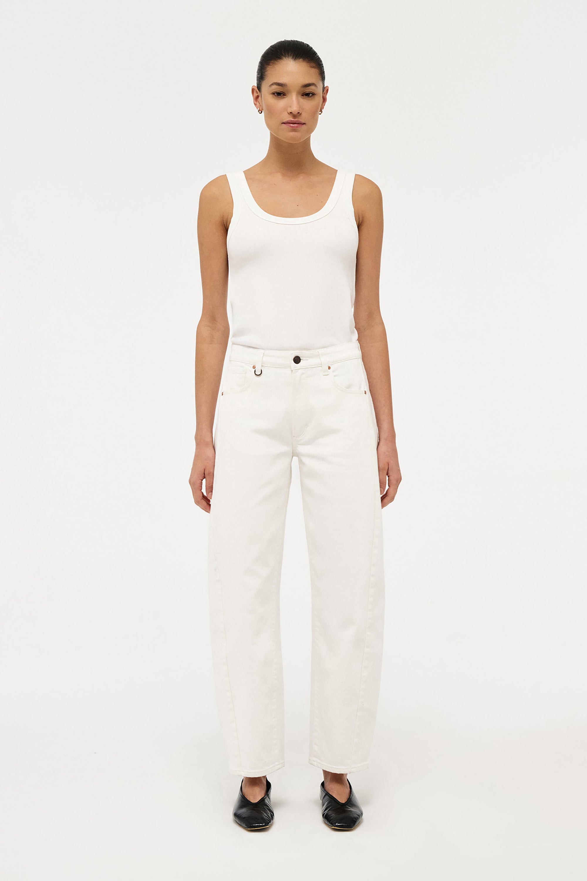 Amber Barrel Jeans - Fresh White