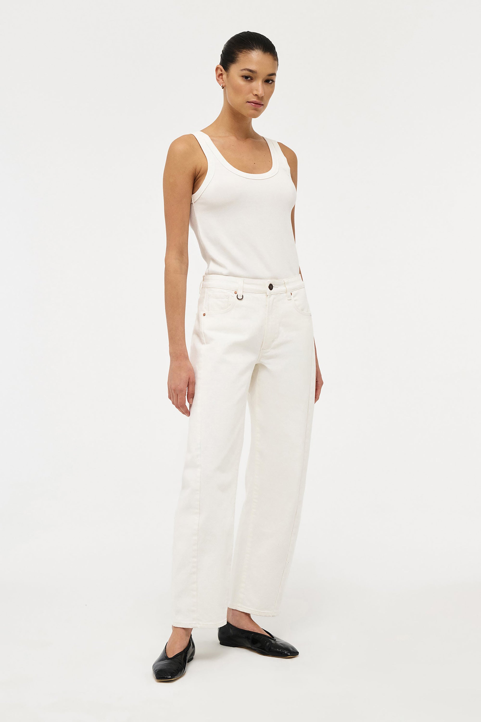 Amber Barrel Jeans - Fresh White