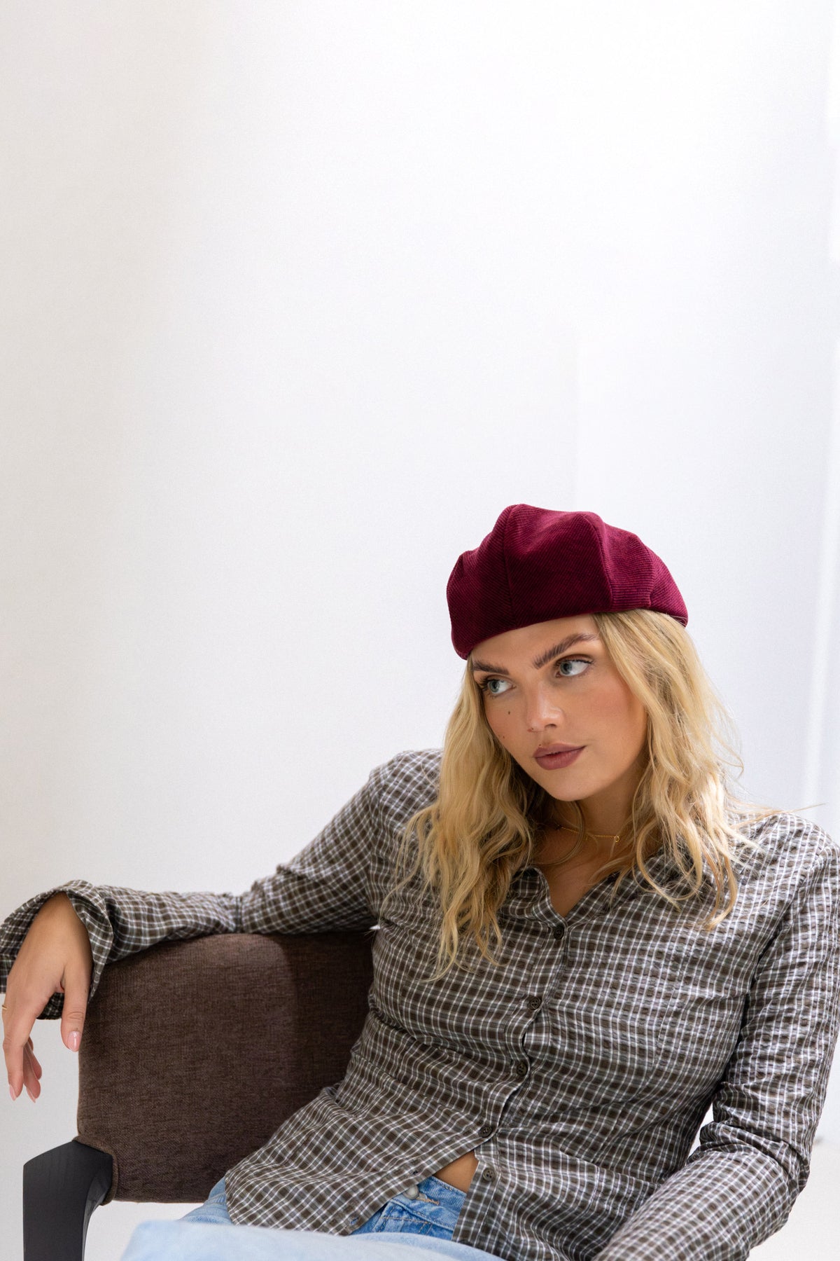 Flat Cap - Burgundy Club