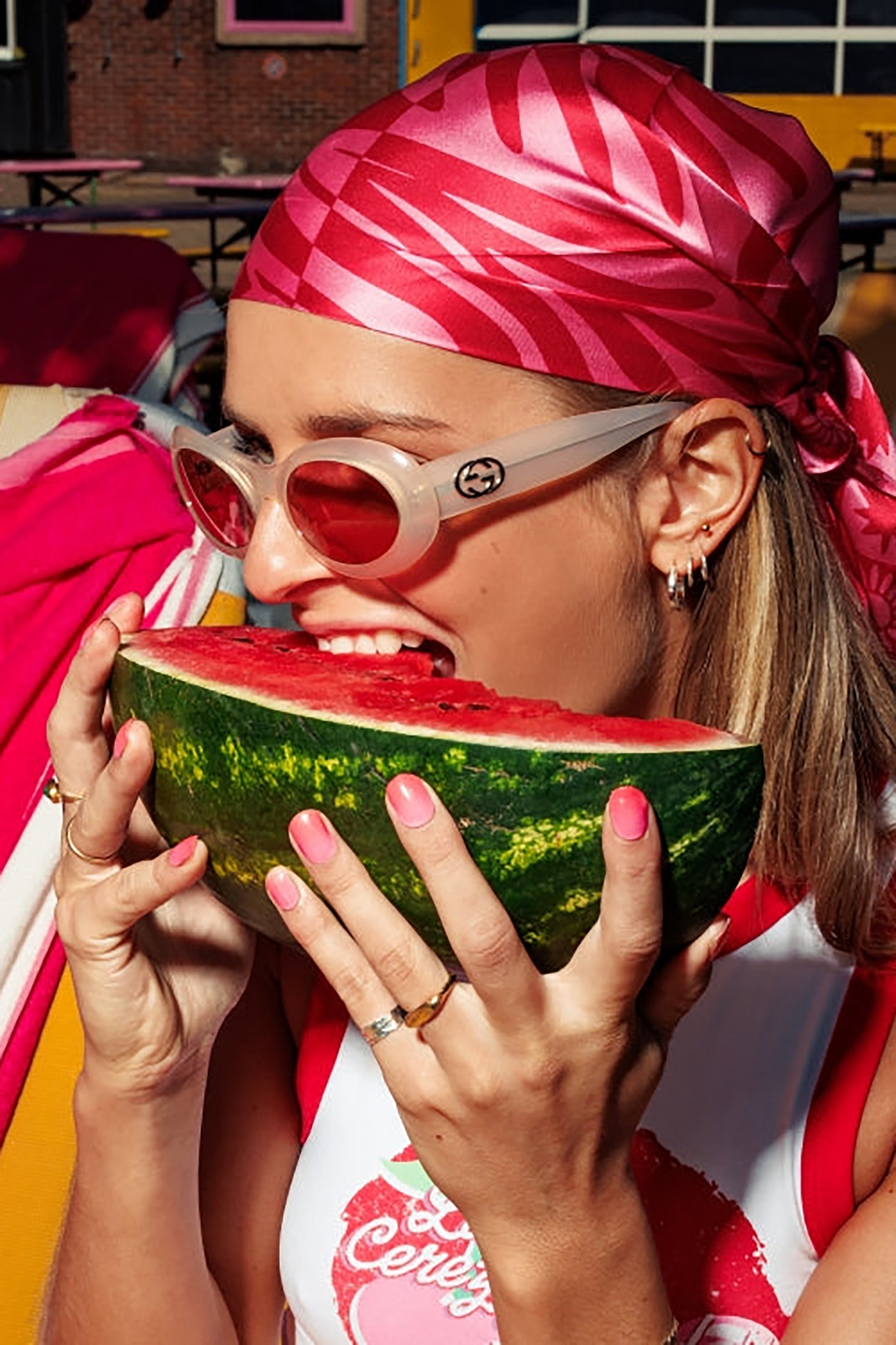 Silk Bandana - Pink Sunset