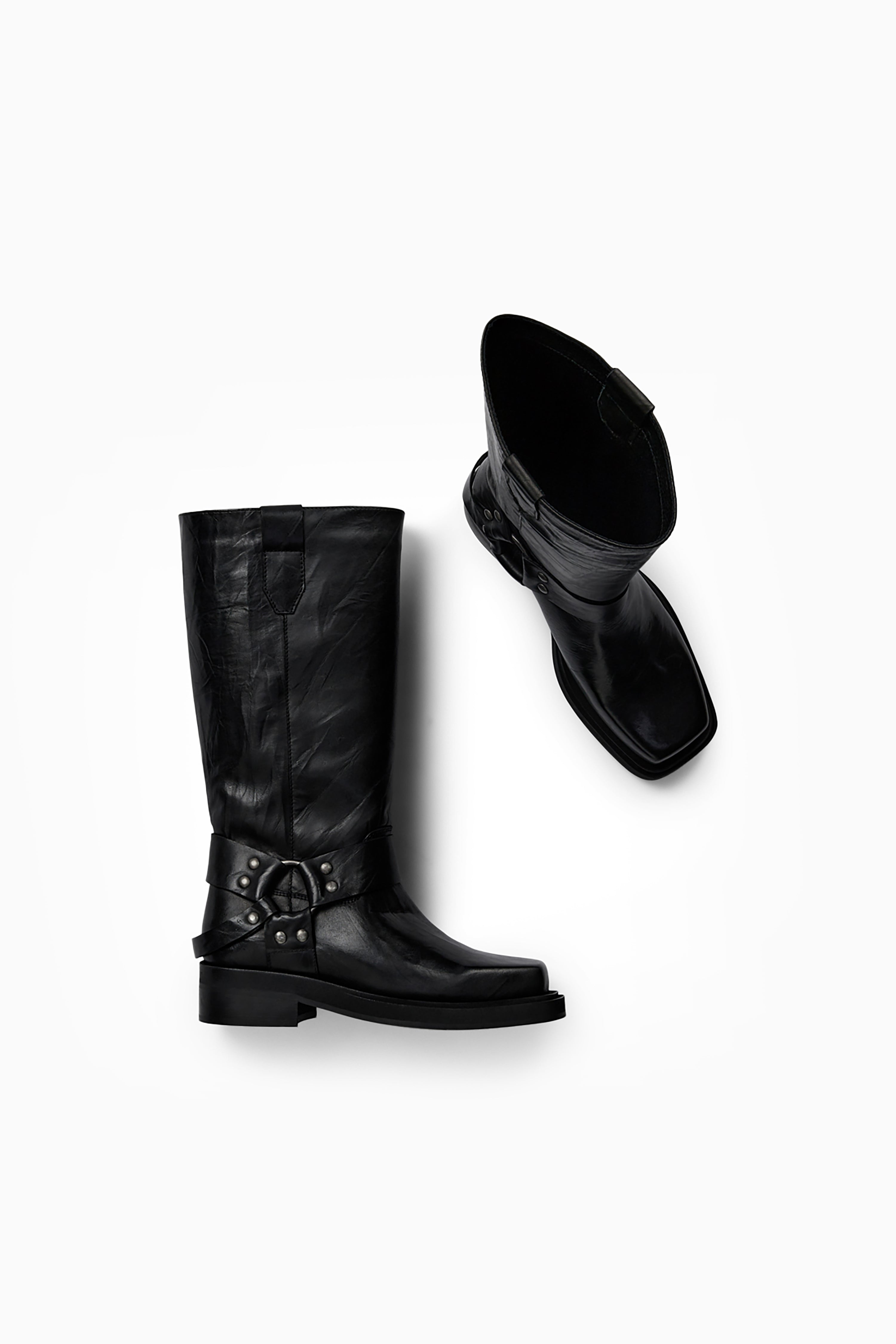 Pavement Angelina Boot - Black Crinkle Leather | RUM Amsterdam