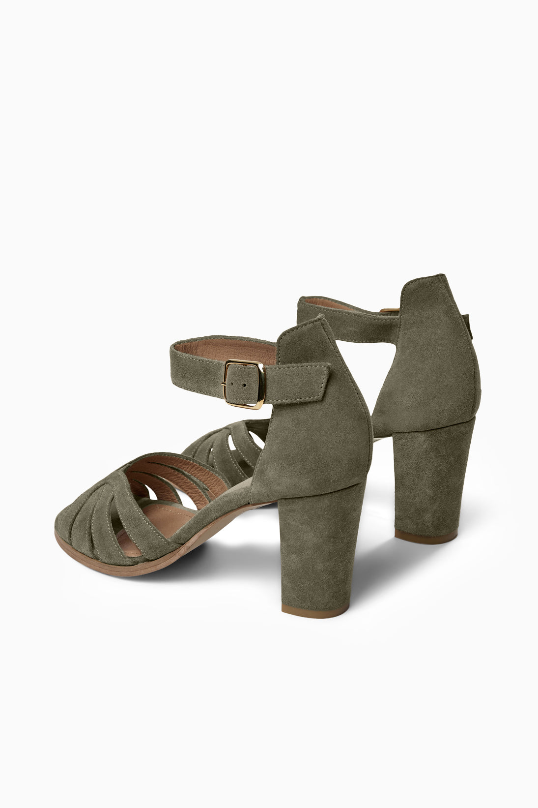 Gillian Heels - Dust Green Suede