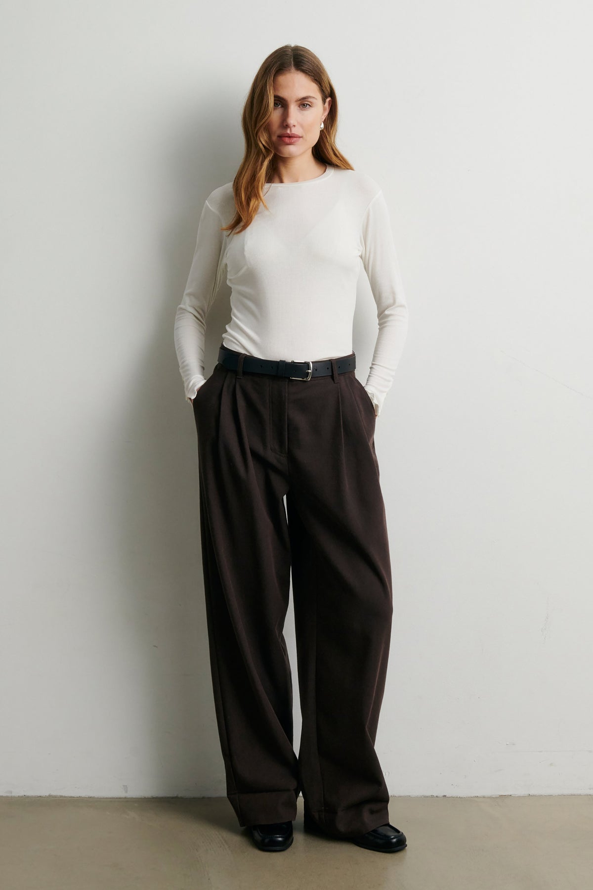 Aubin LS O-Neck Tee - Egret