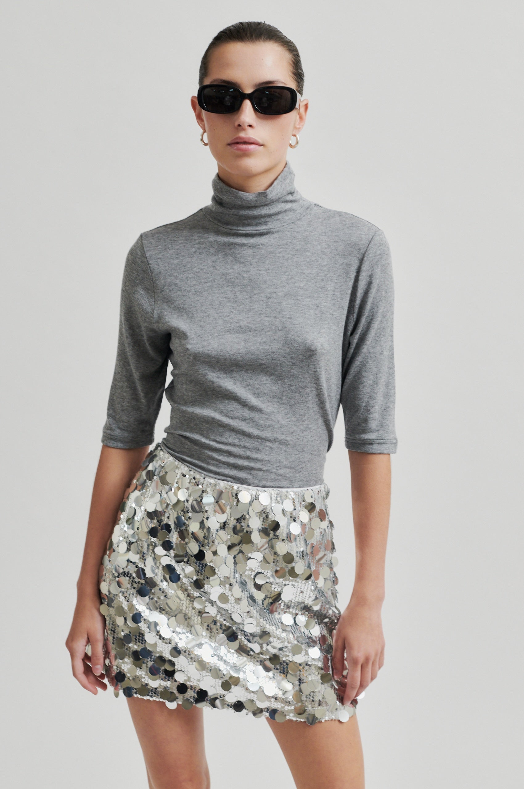 Audra Short Skirt - Silver