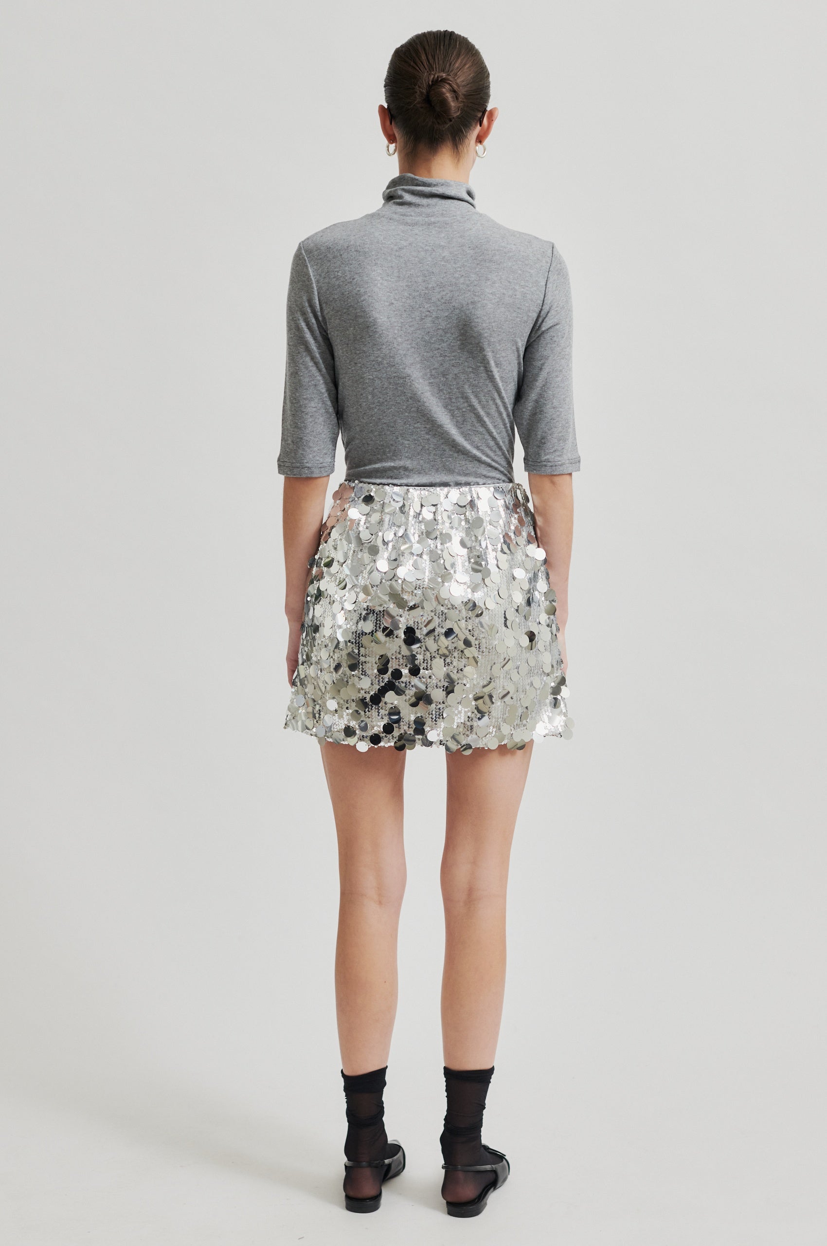 Audra Short Skirt - Silver