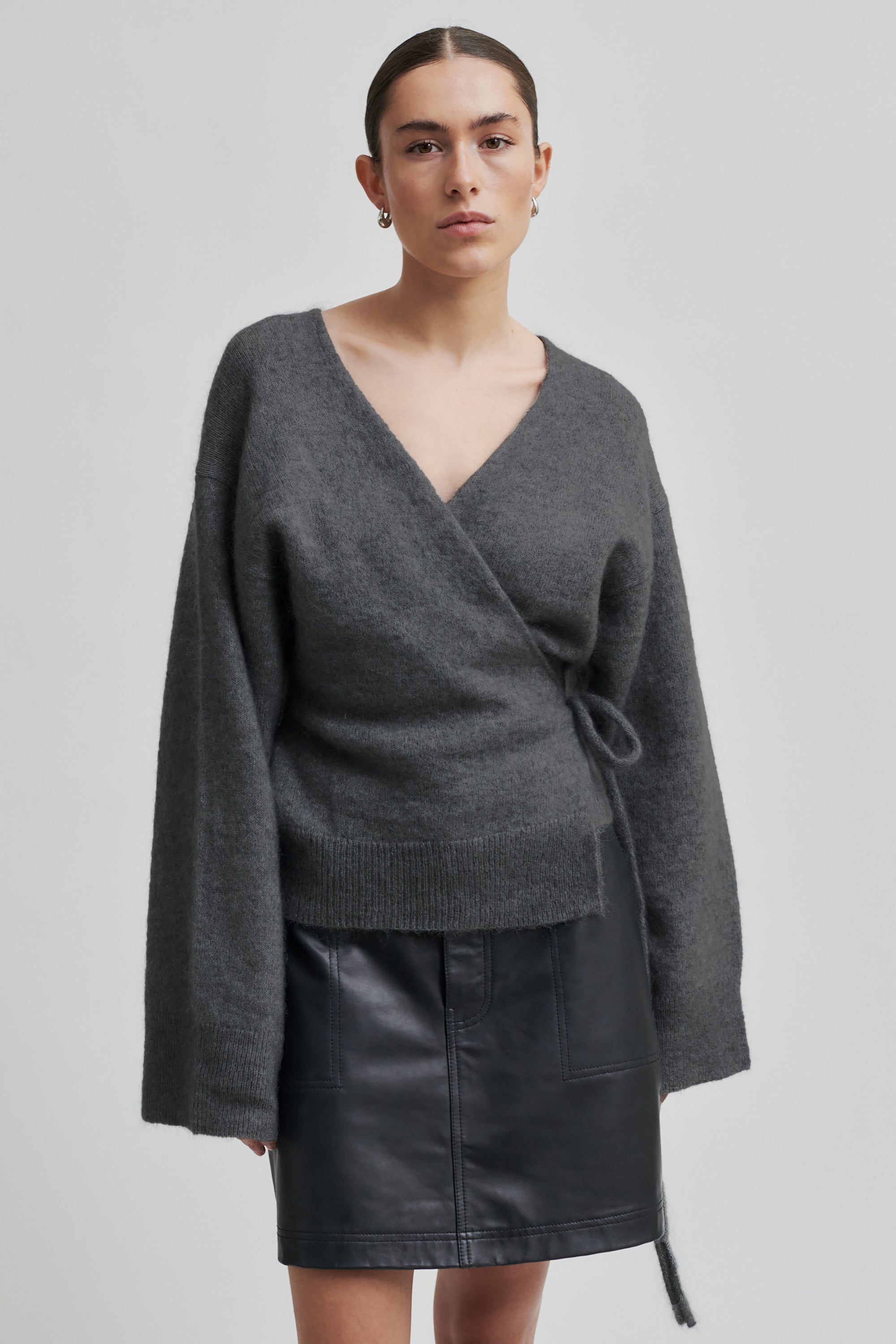 Brook Knit Wrap Cardigan - Volcanic Ash