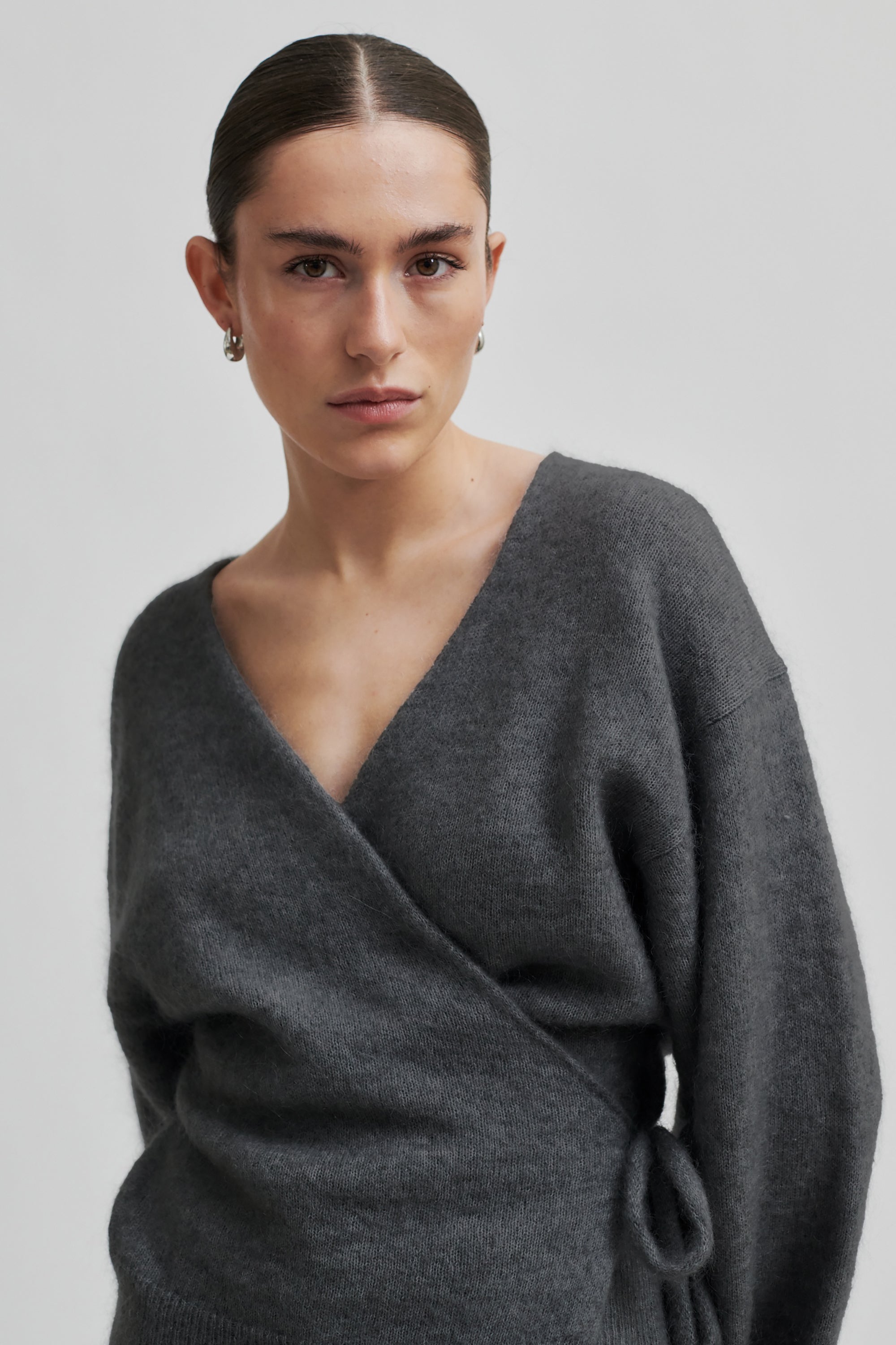Brook Knit Wrap Cardigan - Volcanic Ash