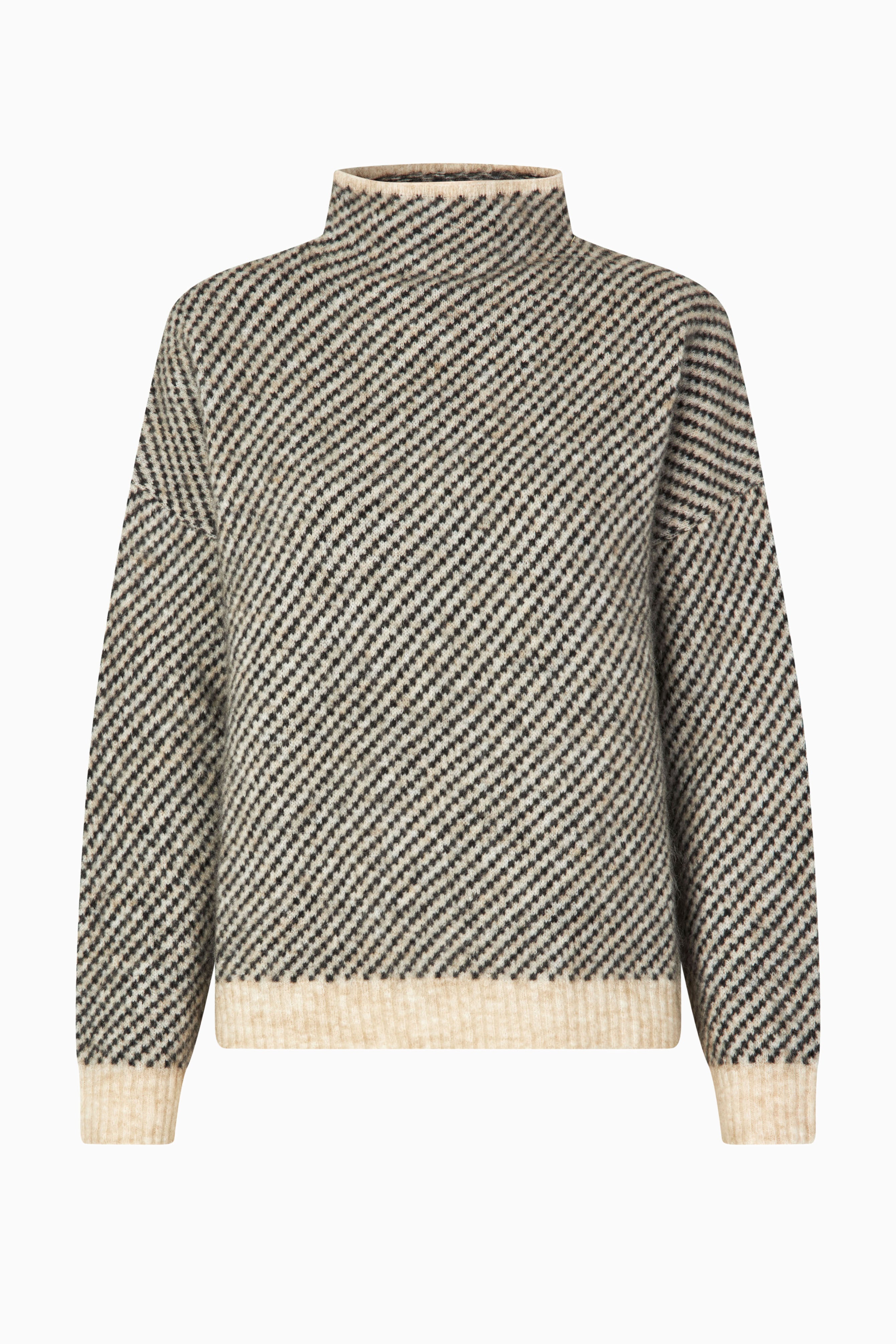 Second Female Capella Knit T-Neck Jumper - Brazilian Sand - RUM Amsterdam