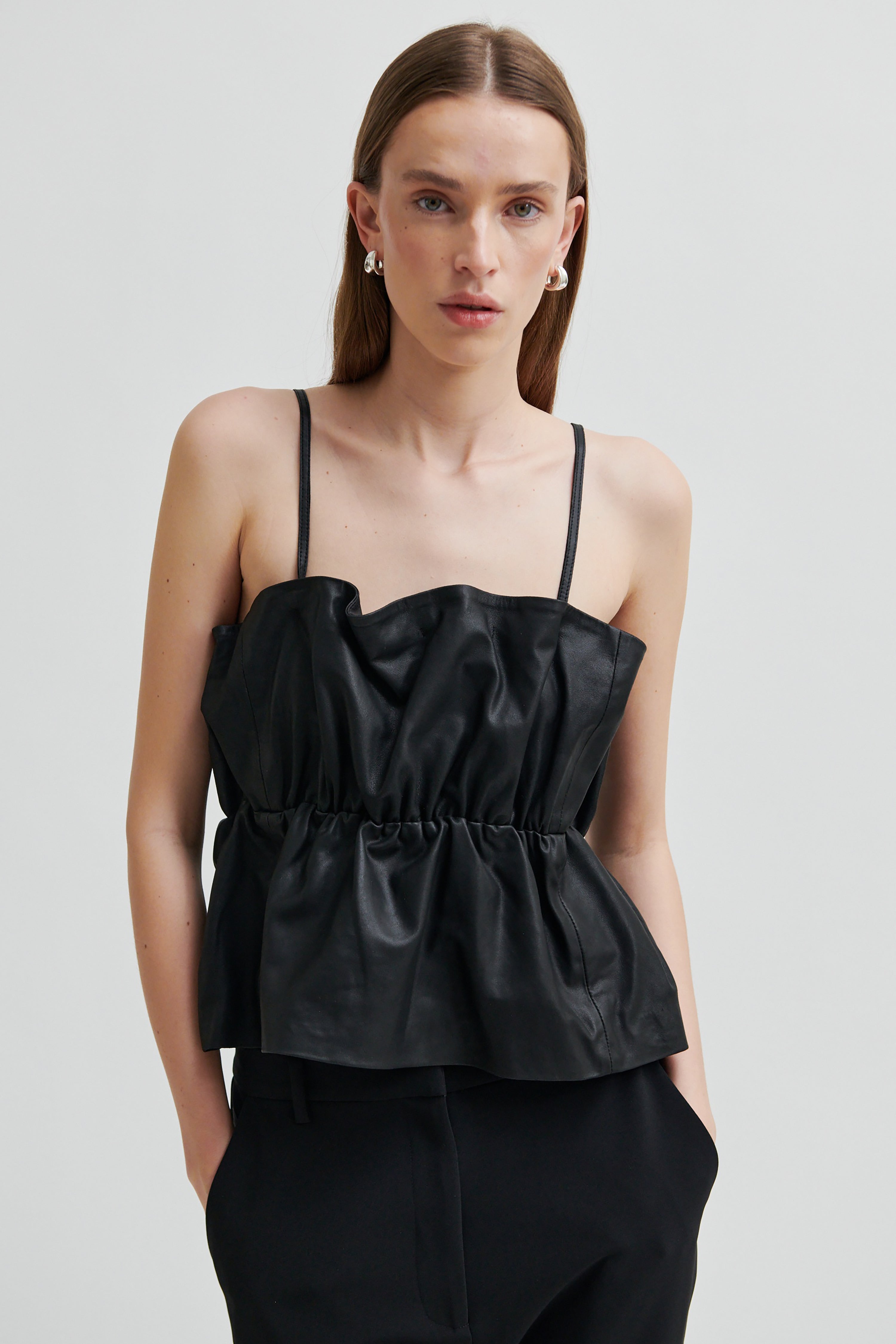 Cova Leather Top - Black