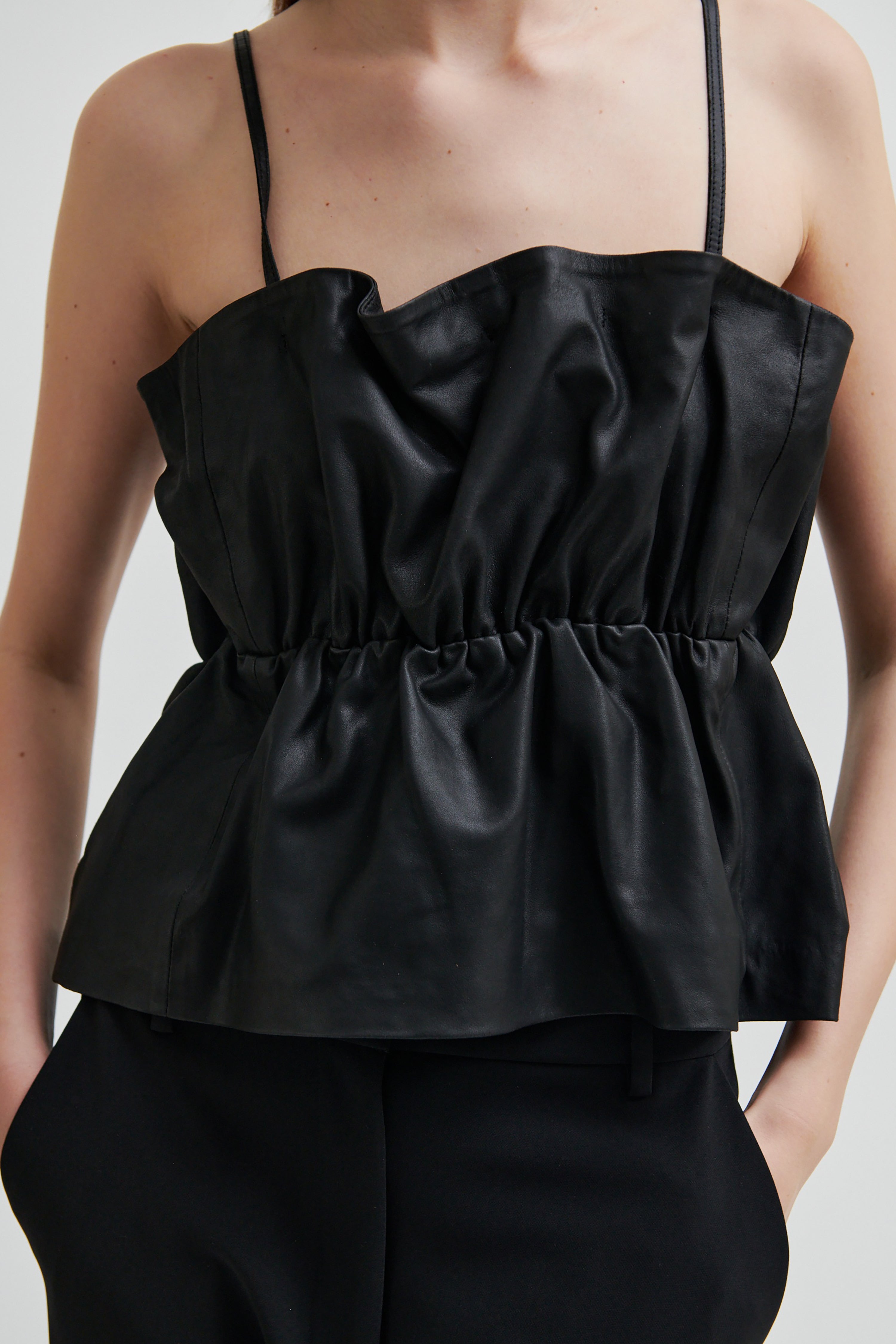 Cova Leather Top - Black