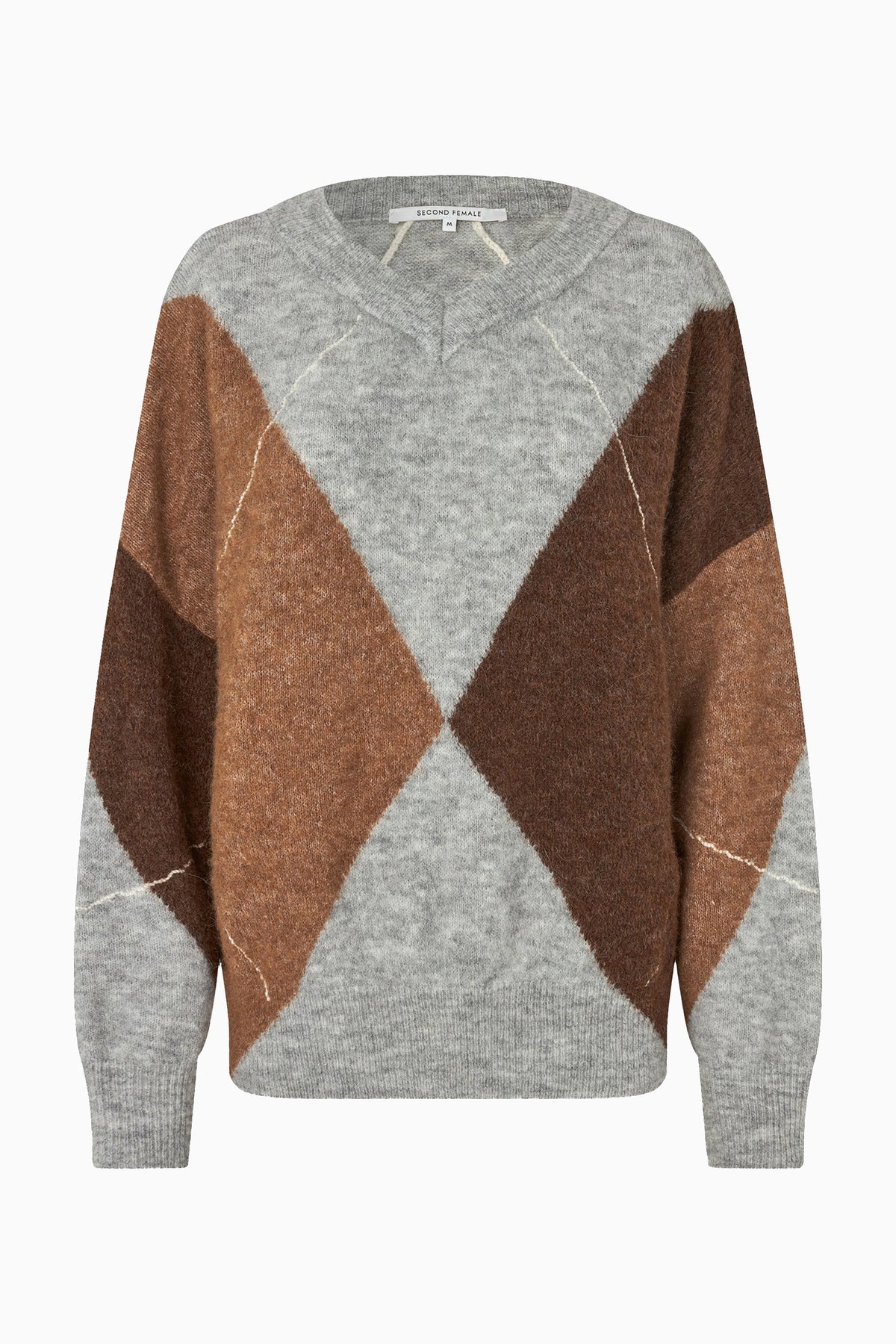 Forca Knit V-Neck - Light Grey Melange