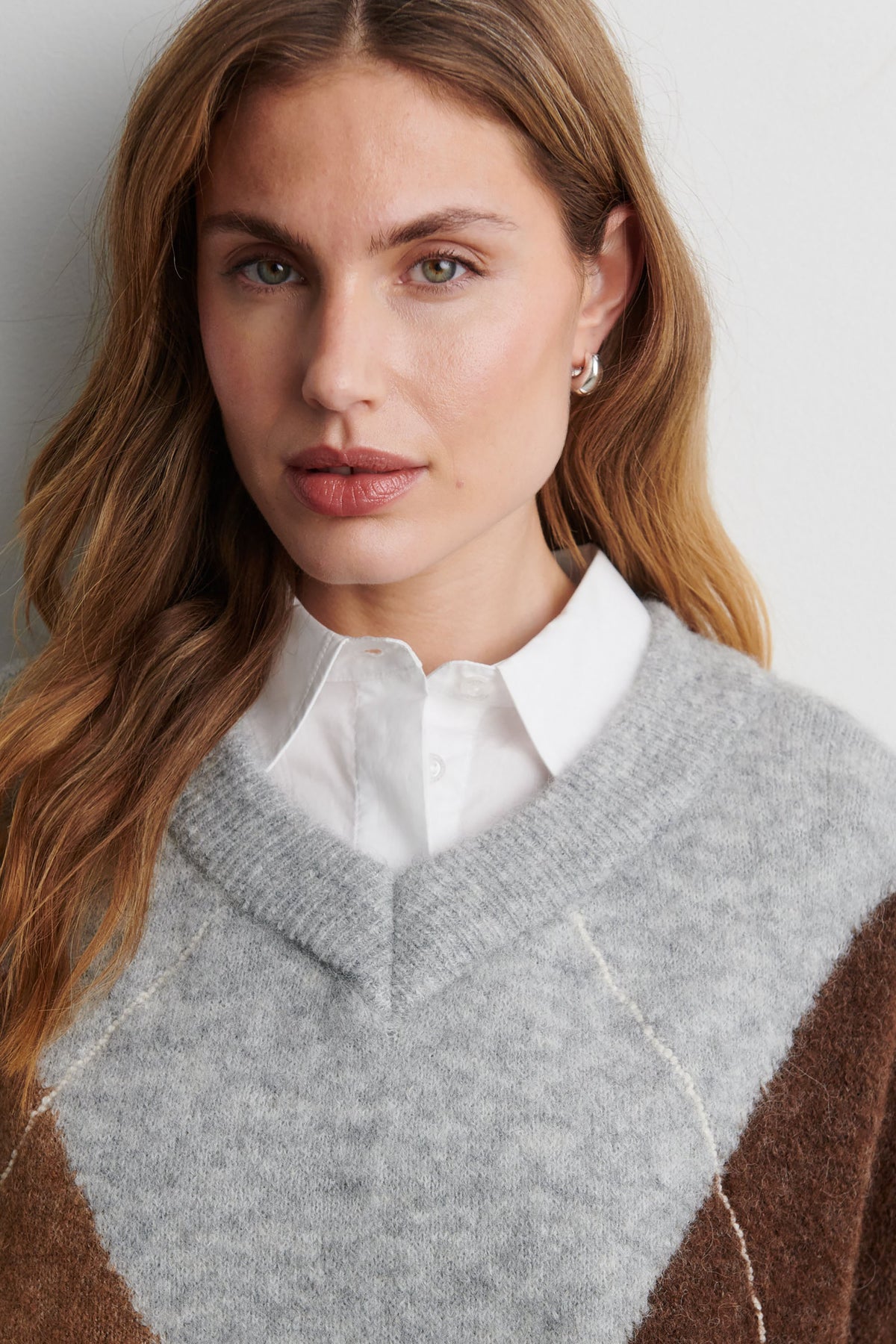 Forca Knit V-Neck - Light Grey Melange