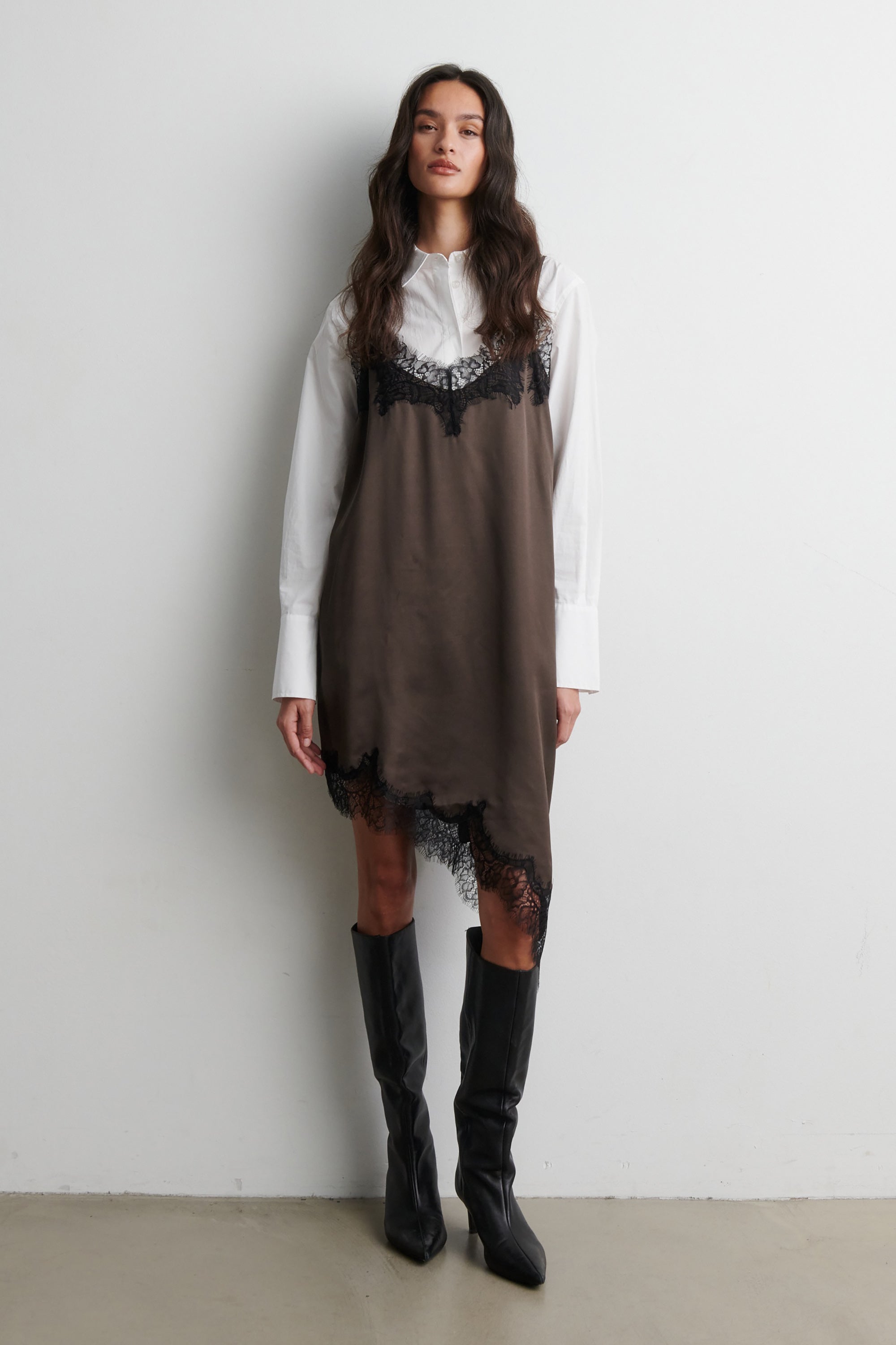 Lacia Contrast Mini Dress - Wren