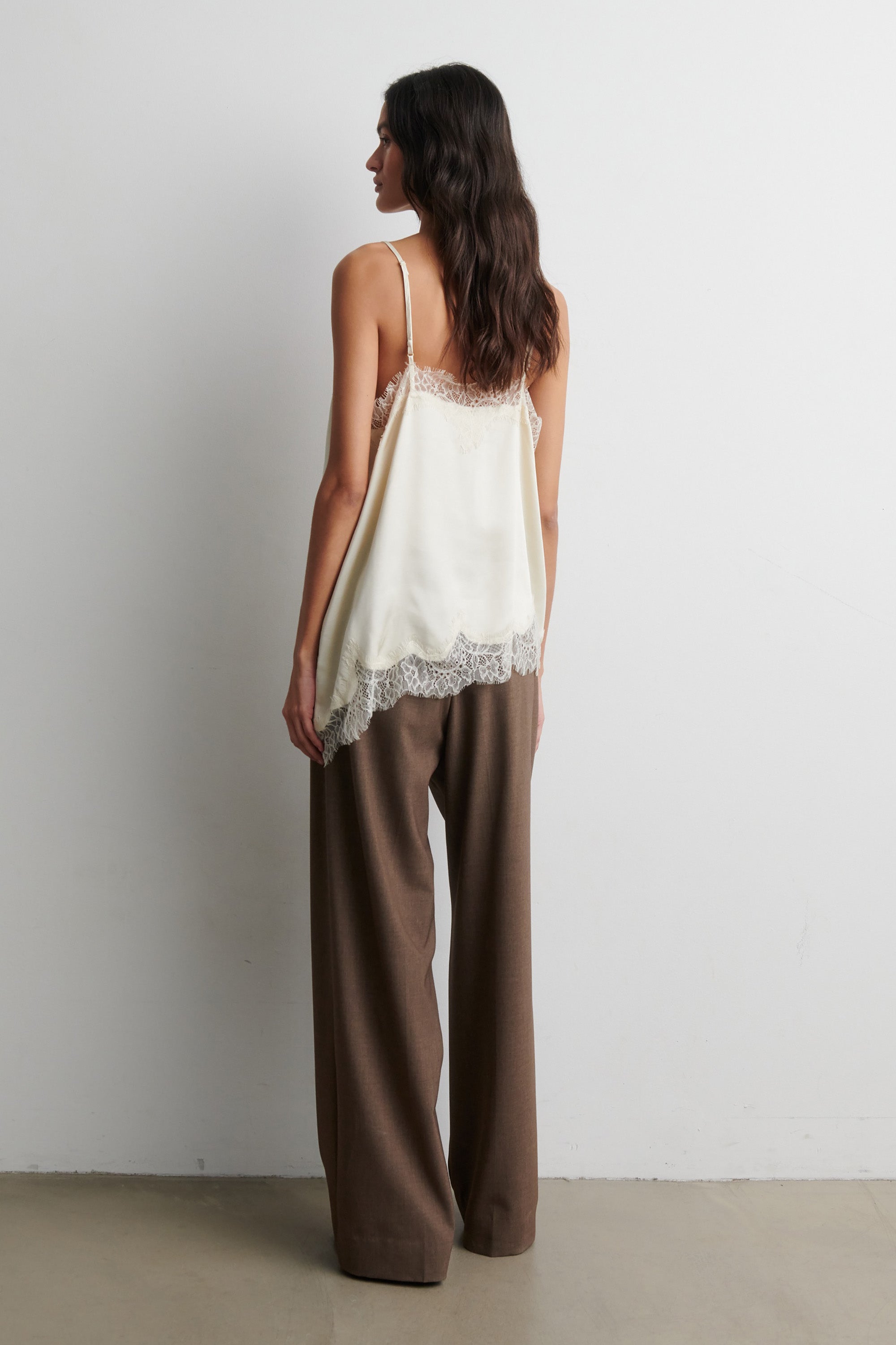 Lacia Contrast Strap Top - Cream