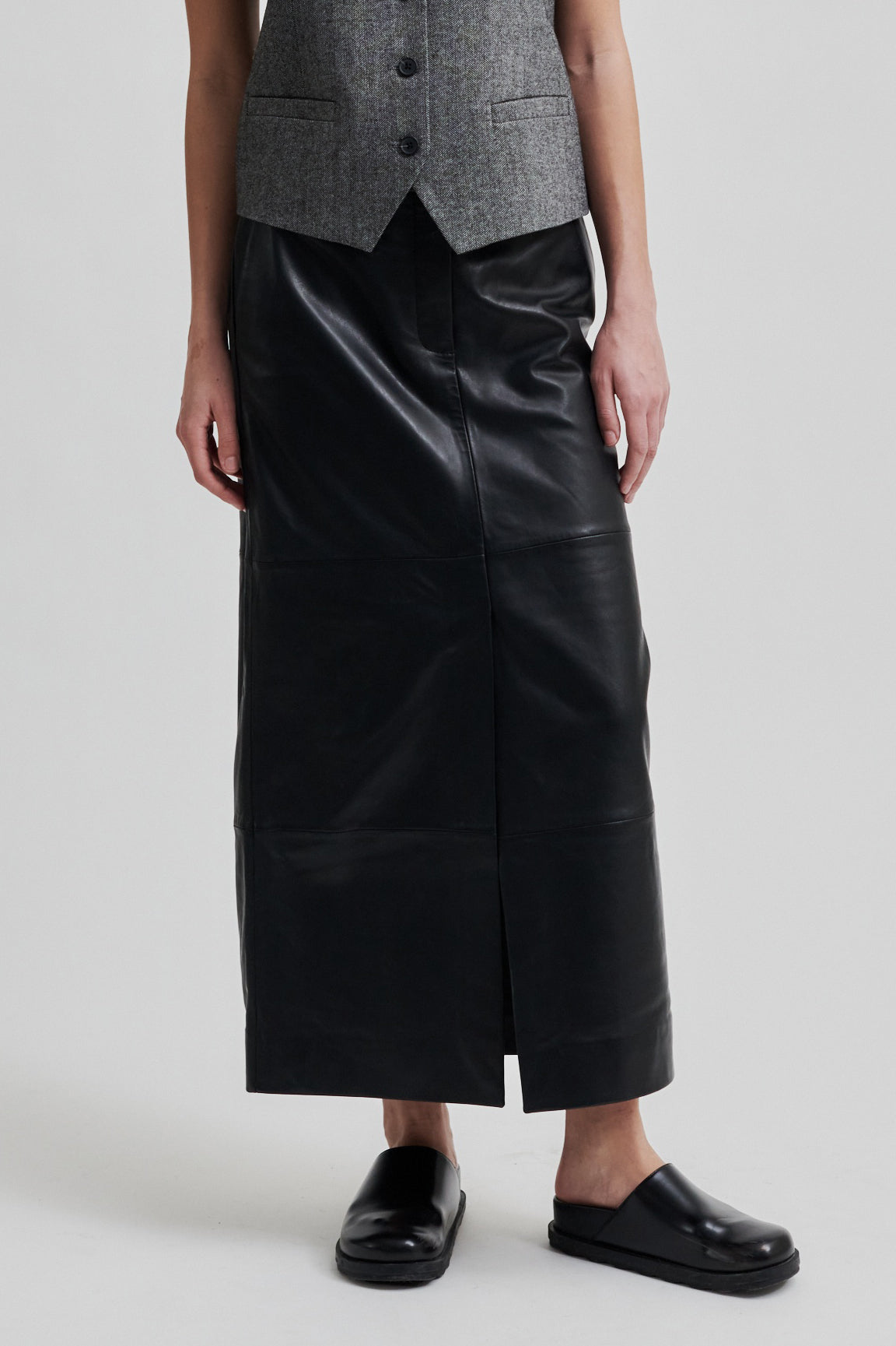  Letho Leather Maxi Skirt - Black - RUM Amsterdam