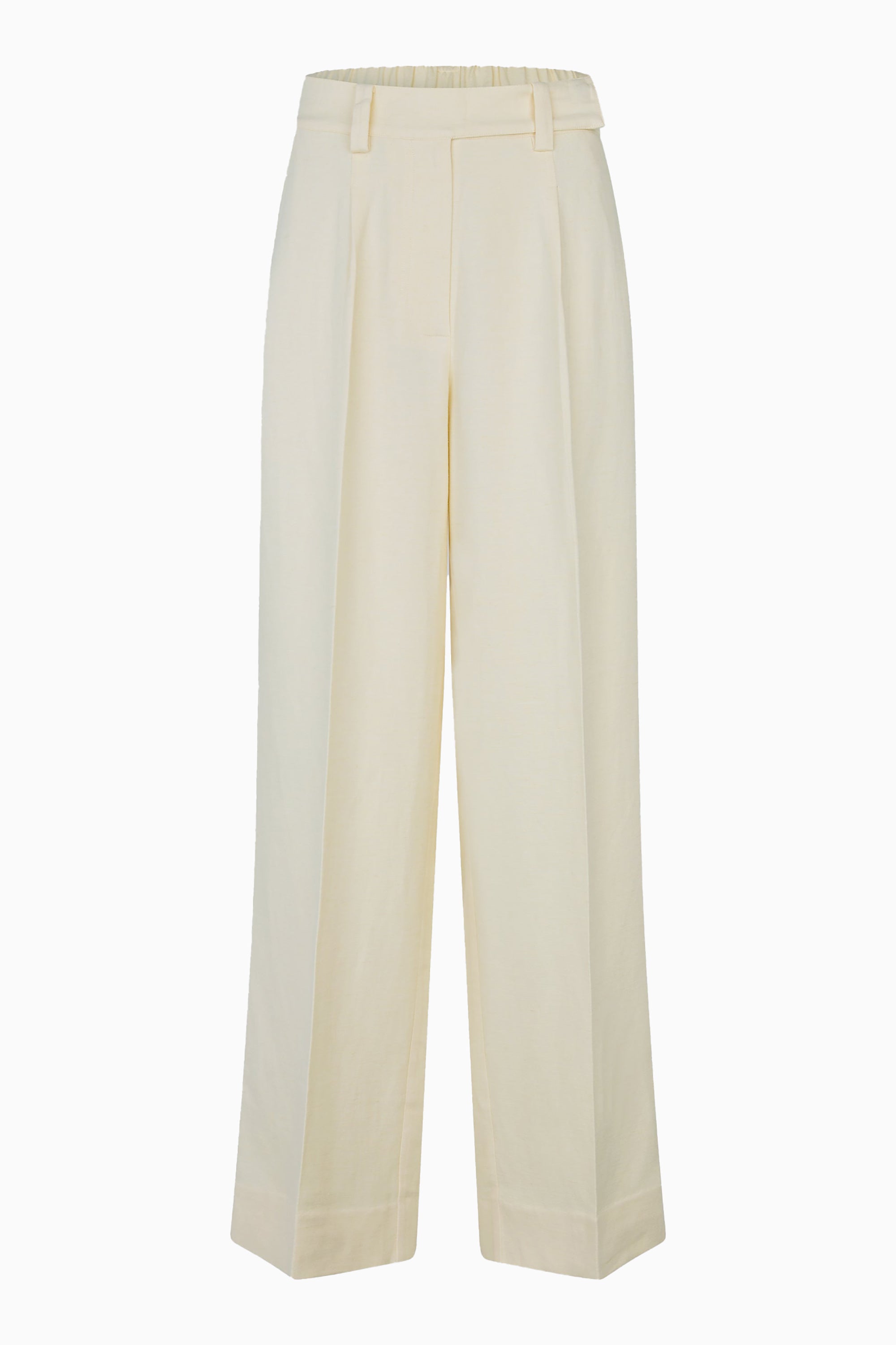 Lino Classic Trousers - Alabaster Gleam