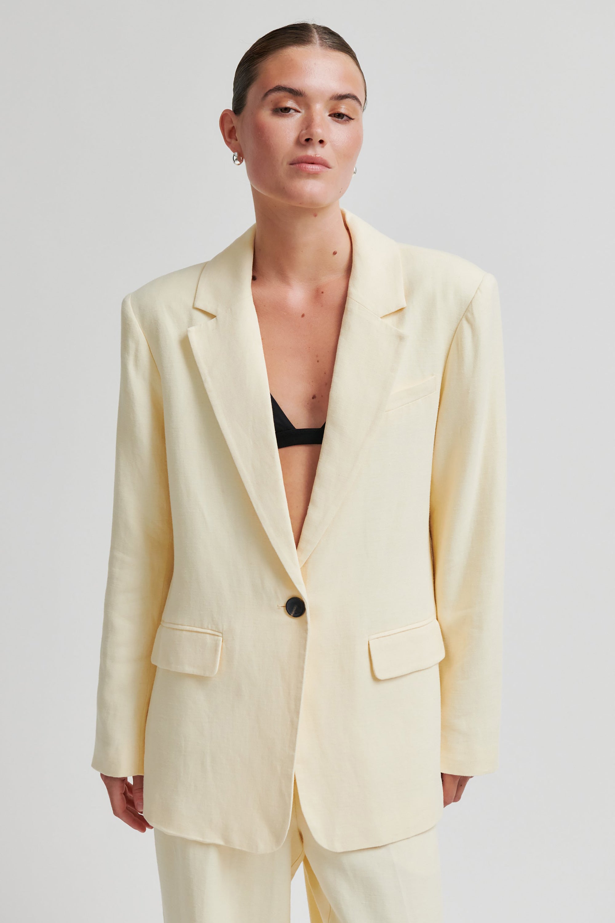 Lino New Fit Blazer - Alabaster Gleam