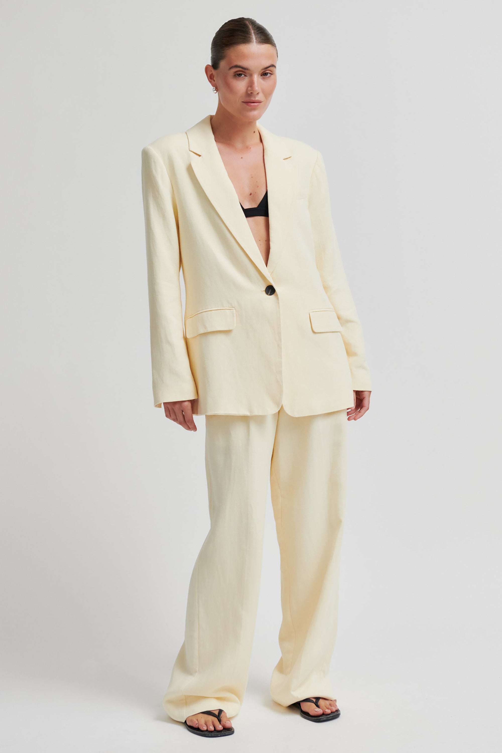 Lino New Fit Blazer - Alabaster Gleam