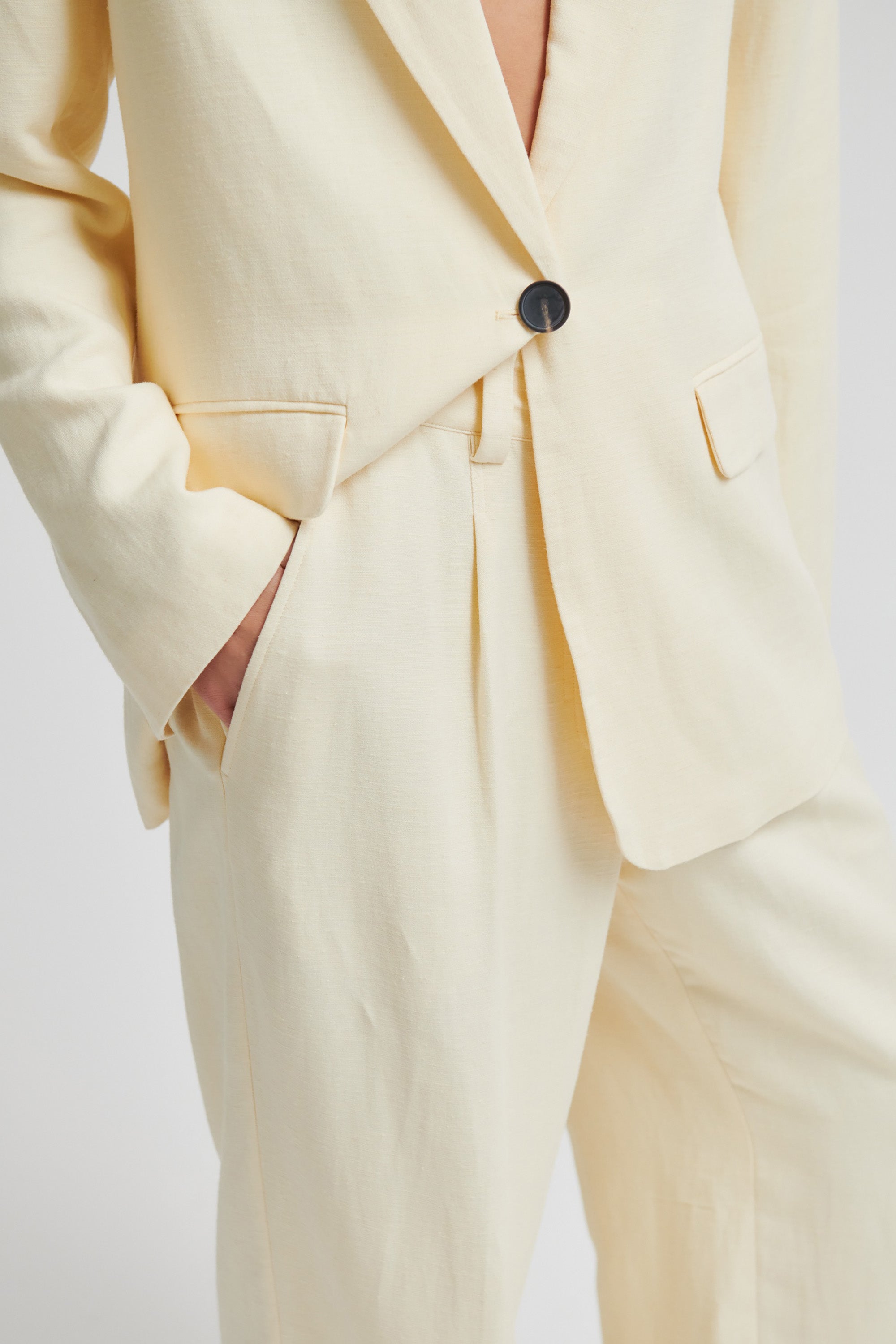 Lino New Fit Blazer - Alabaster Gleam