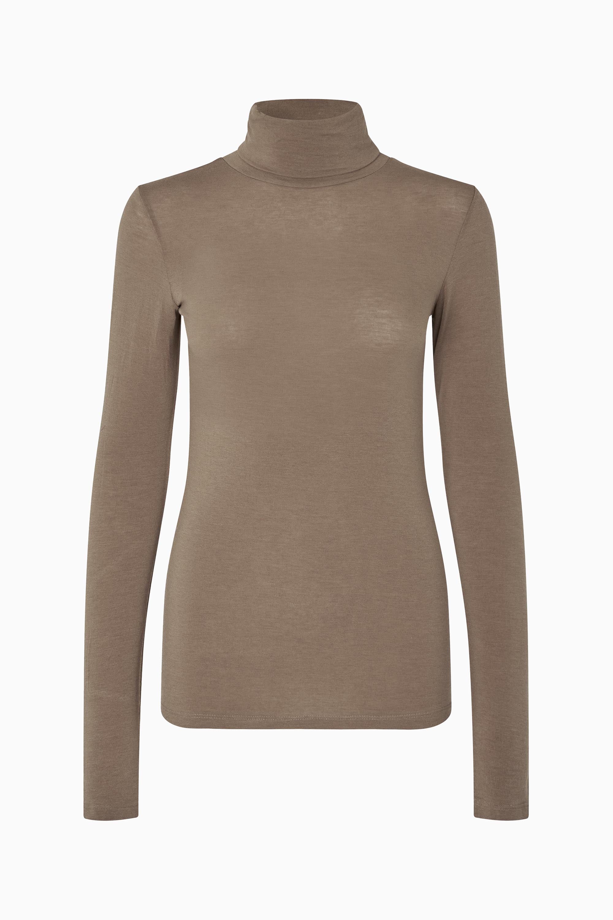 Matima T-Neck Tee - Camel Melange