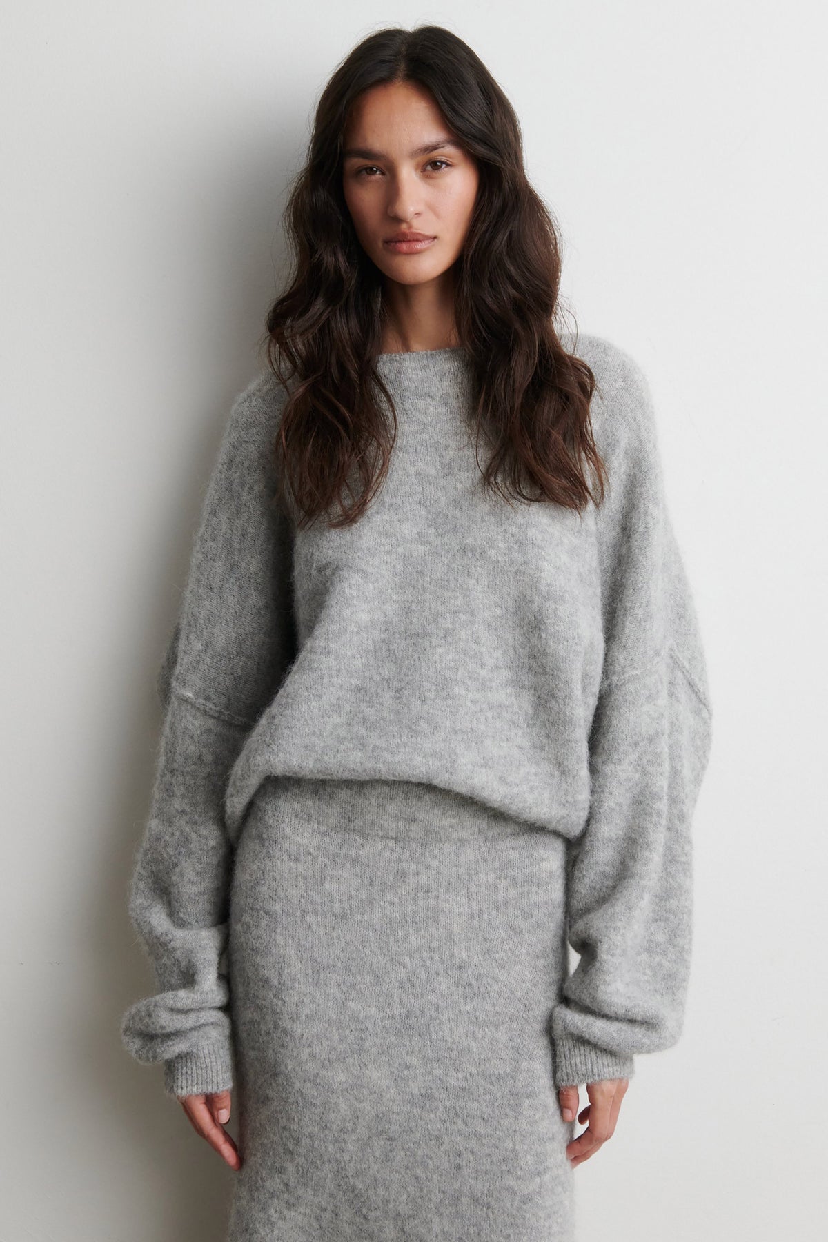 Pollenza Knit Pullover - Light Grey Melange