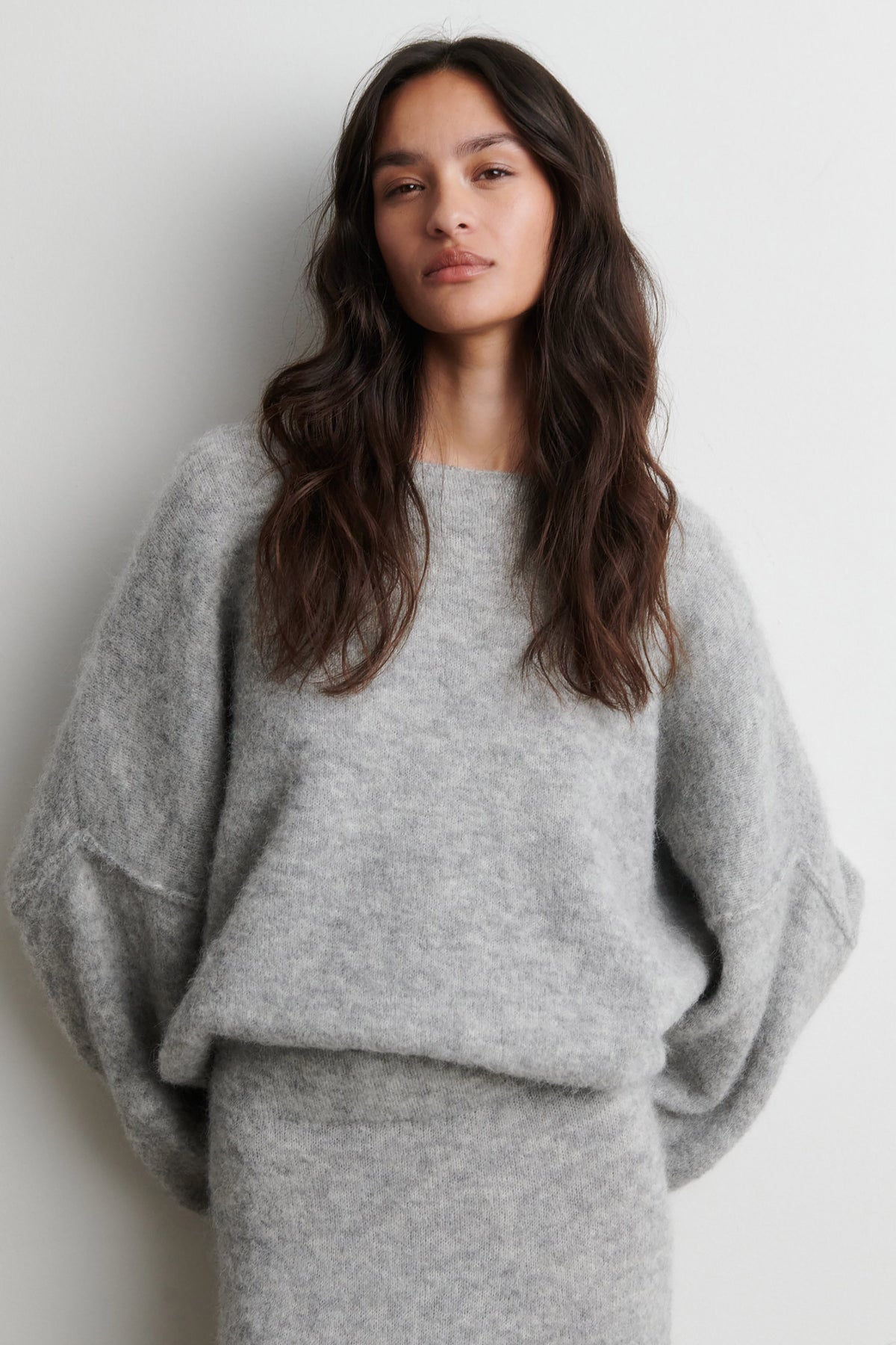 Pollenza Knit Pullover - Light Grey Melange